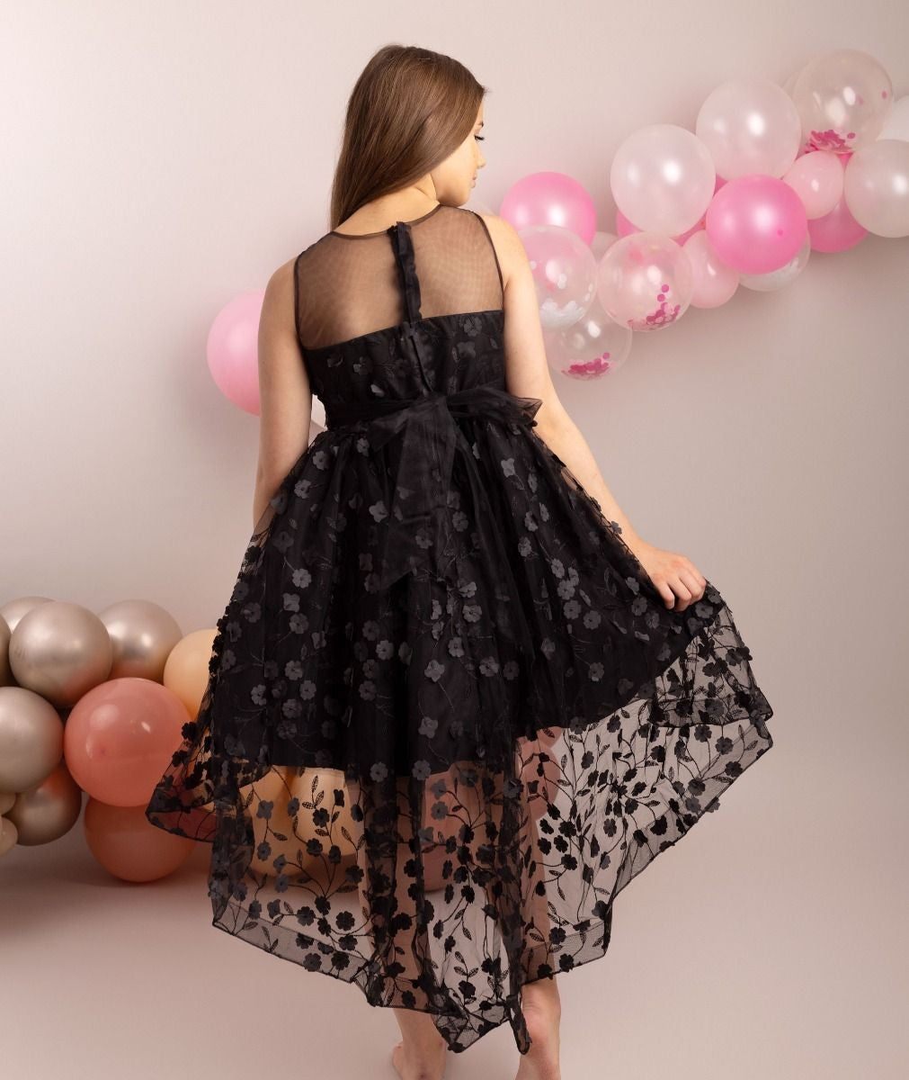 Floral Dress for Girls - COURTNEY - Black