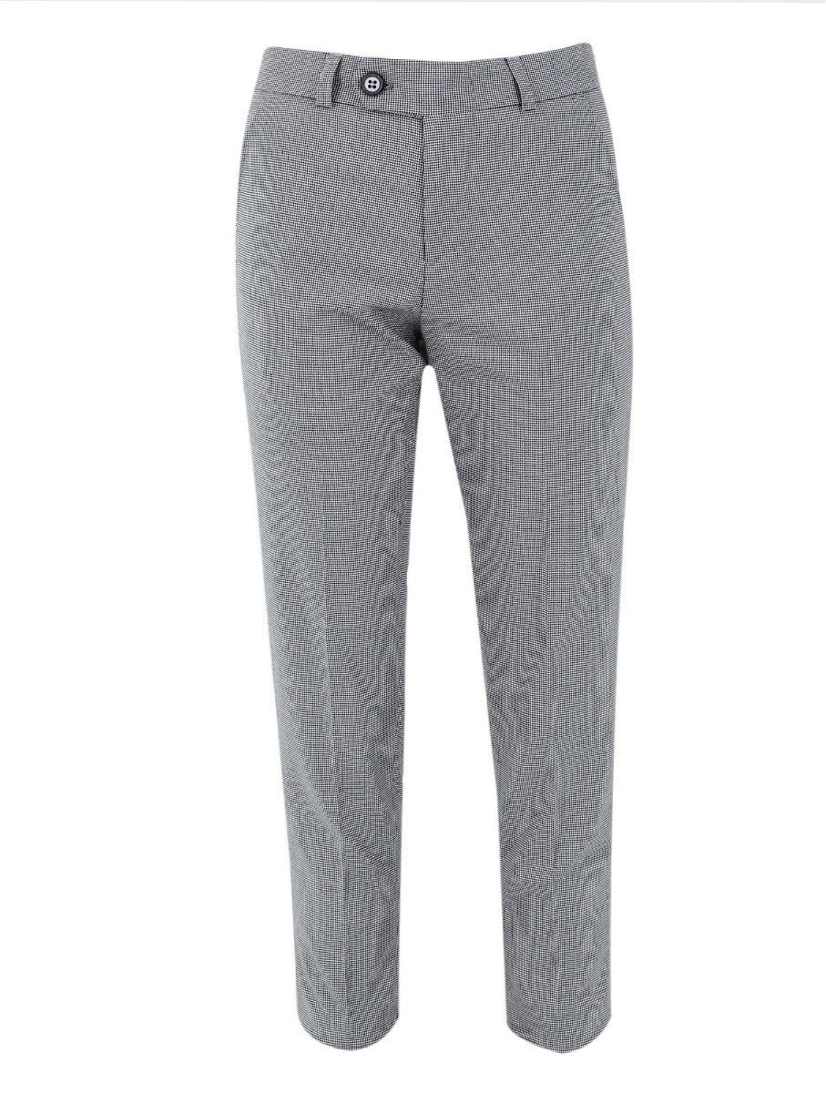 Boys Retro Check Slim Fit Suit - Grey