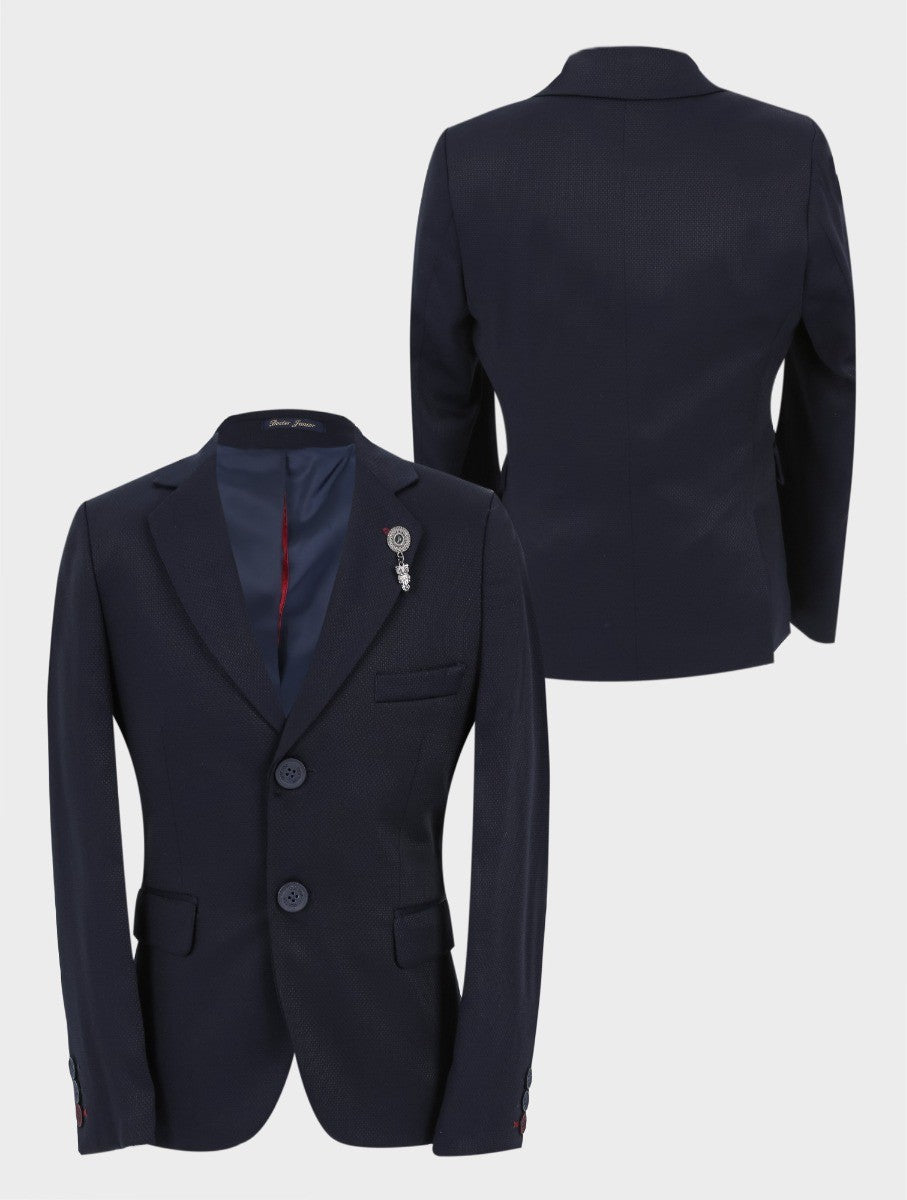 Boys Slim Fit Formal Suit - Navy Blue