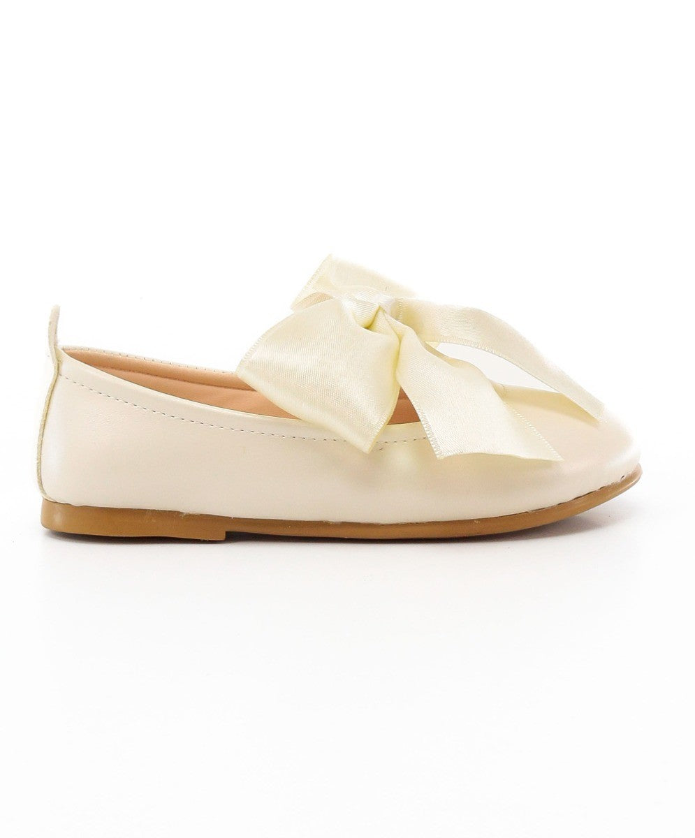 Girls Patent Flat Mary Jane Shoes - ELENA - Pearl Ivory