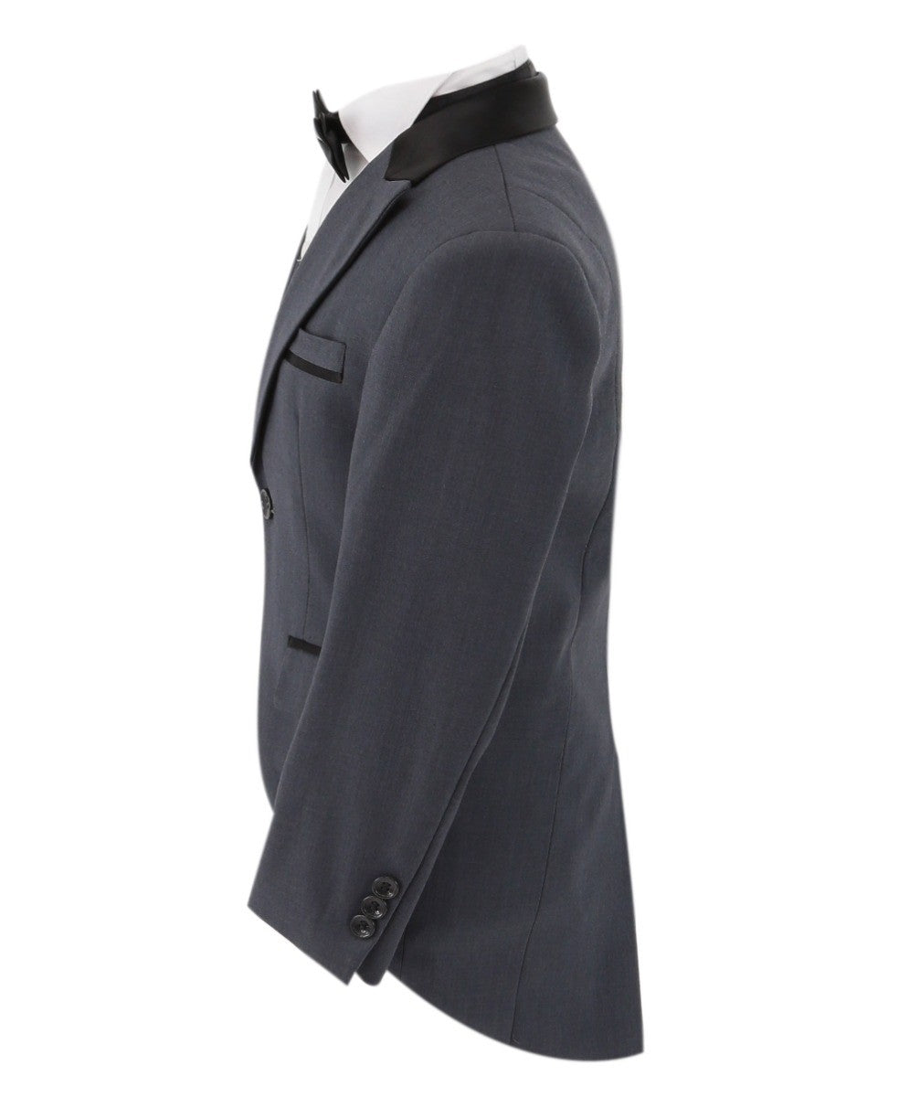 Boys Premium Grey Tail Suit - Grey