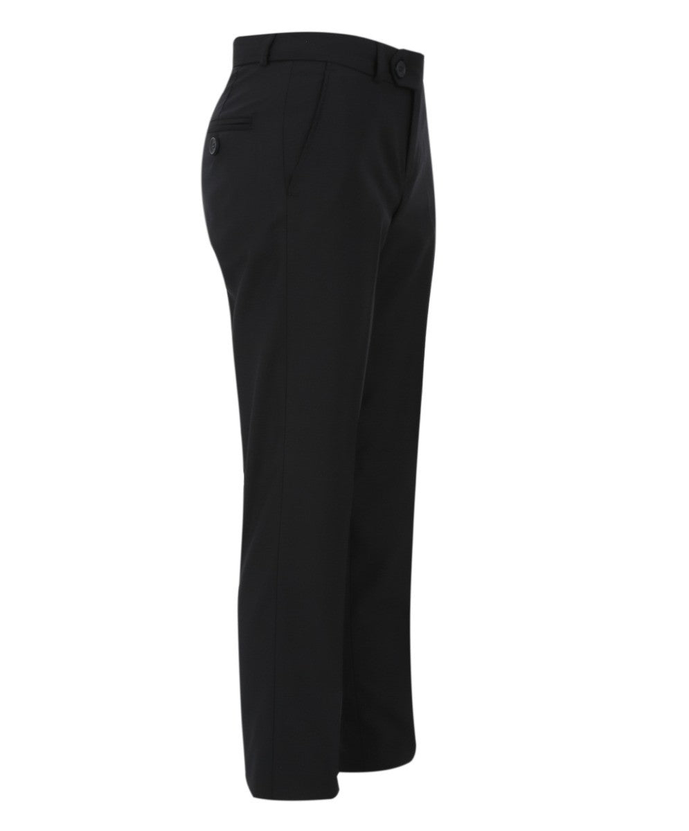 Boys Slim Fit Black Formal Trousers - Black