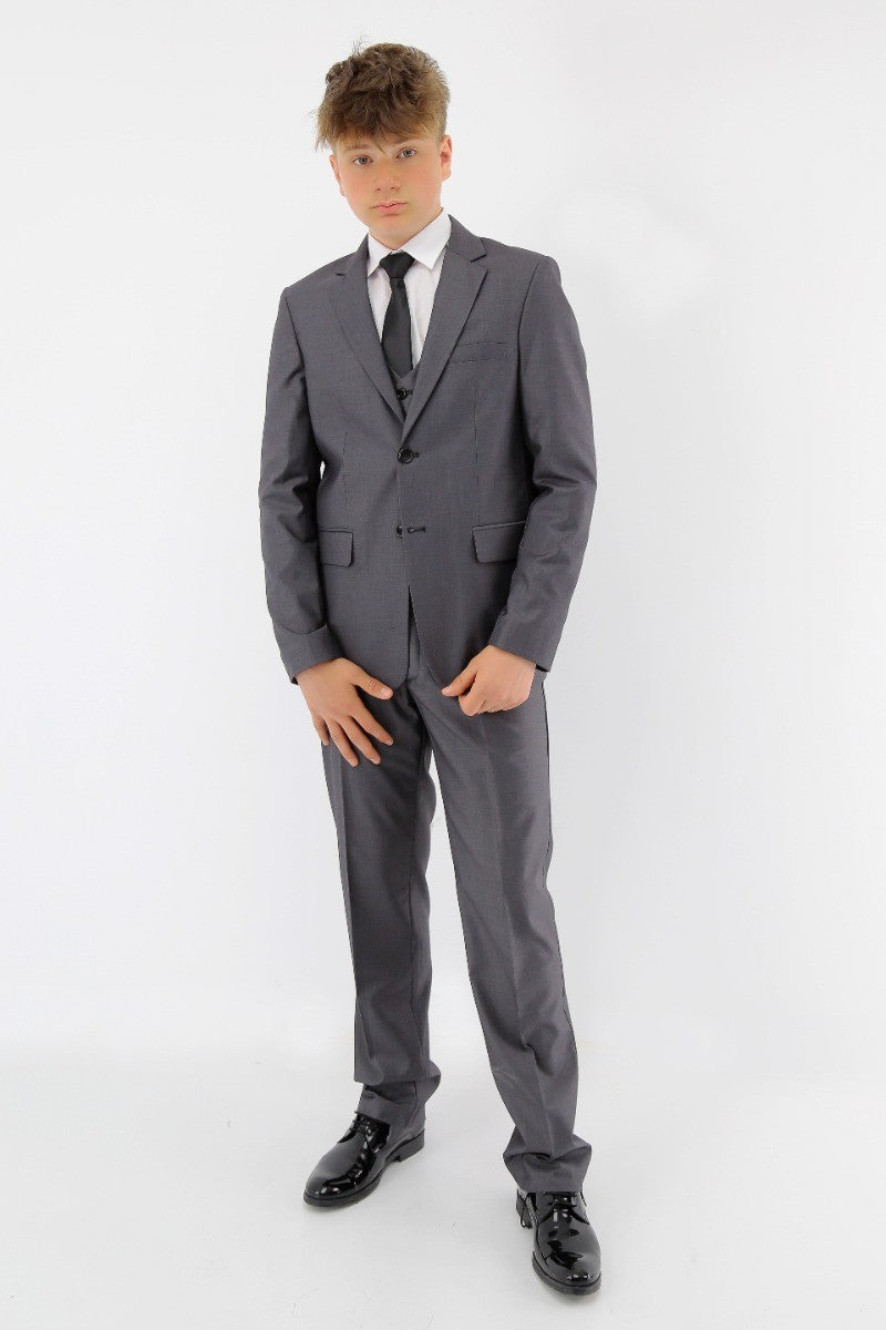 Boys Charcoal Grey Suit - SAMUEL - Charcoal Grey