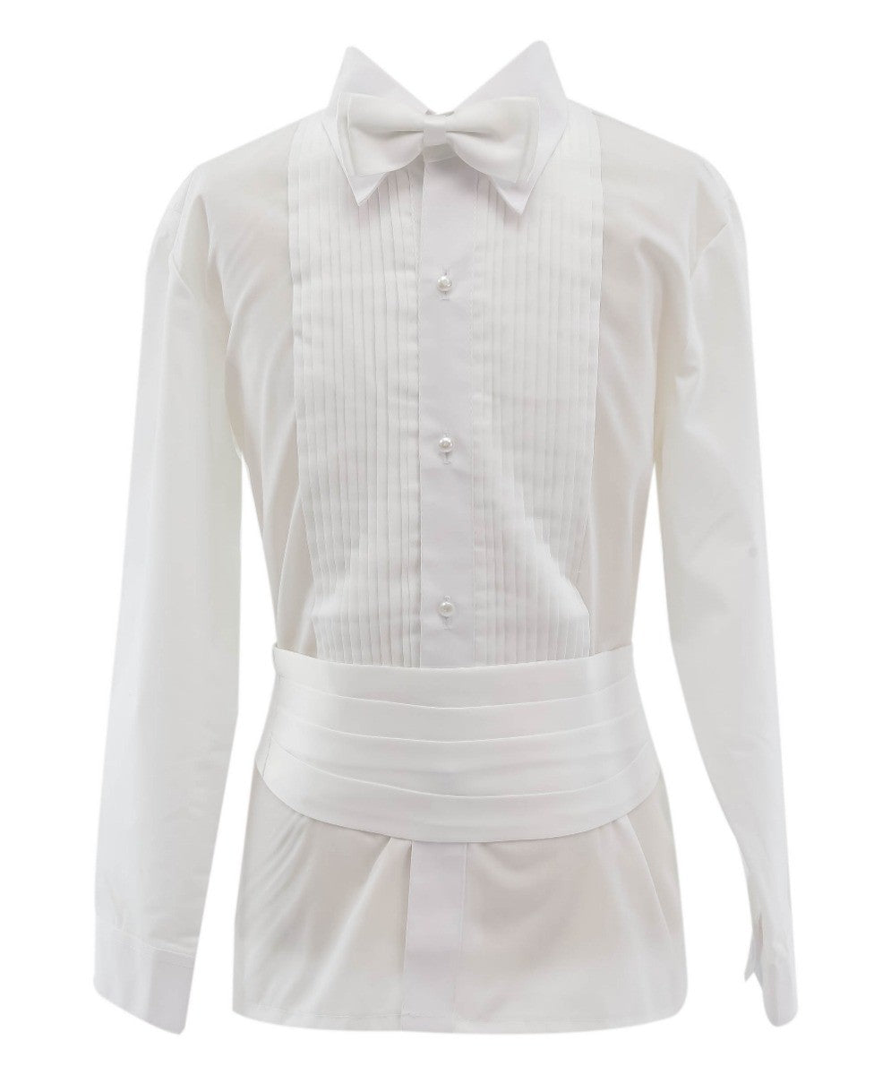 Boys Tuxedo Tail Suit - White