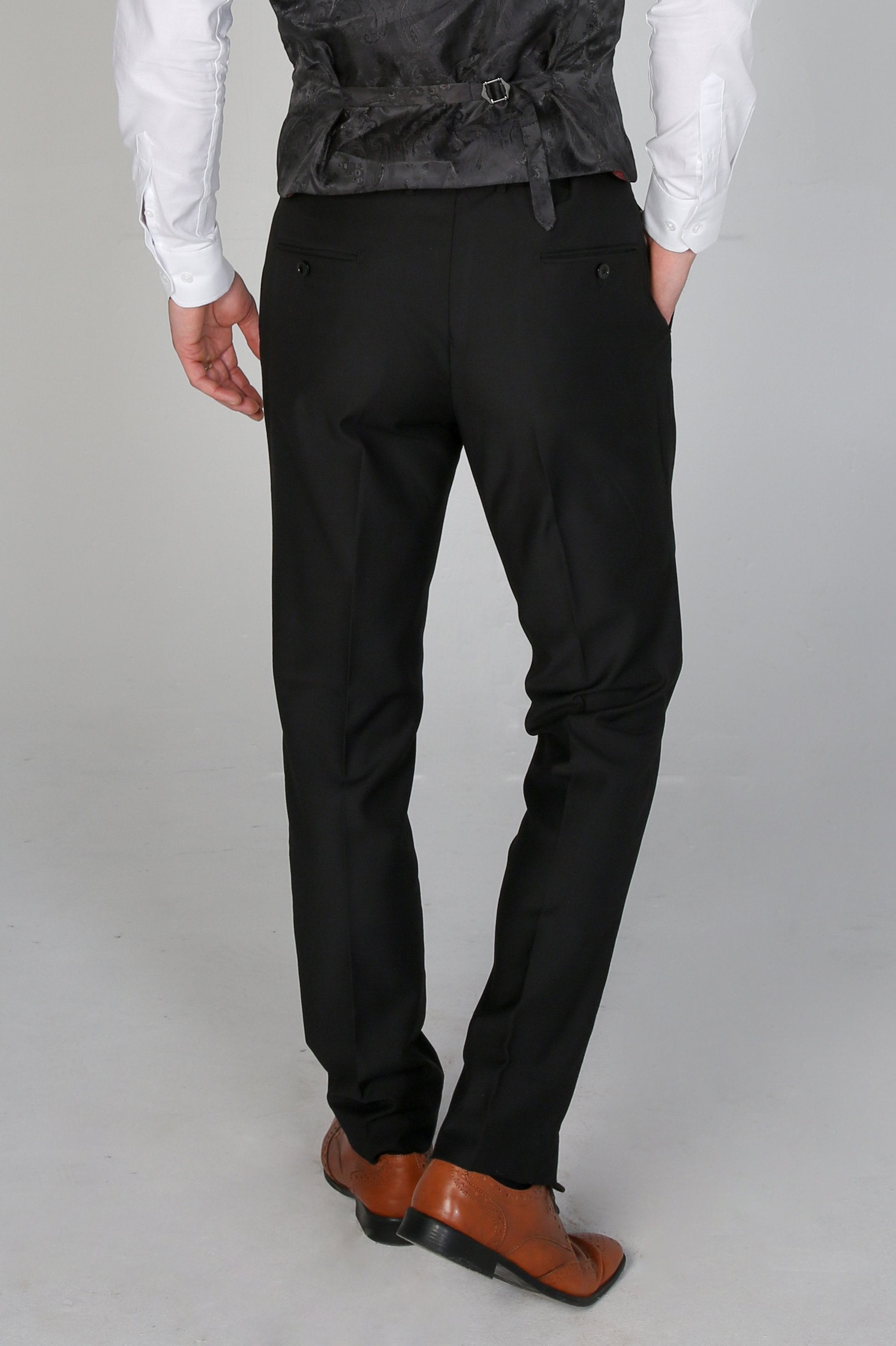 Men's Tuxedo Suit Trousers - HARRY Black - Black