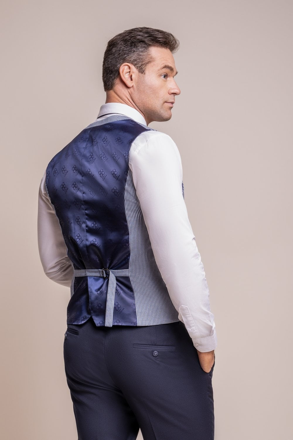 Men's Slim-Fit Blue Waistcoat - BARESI - Blue