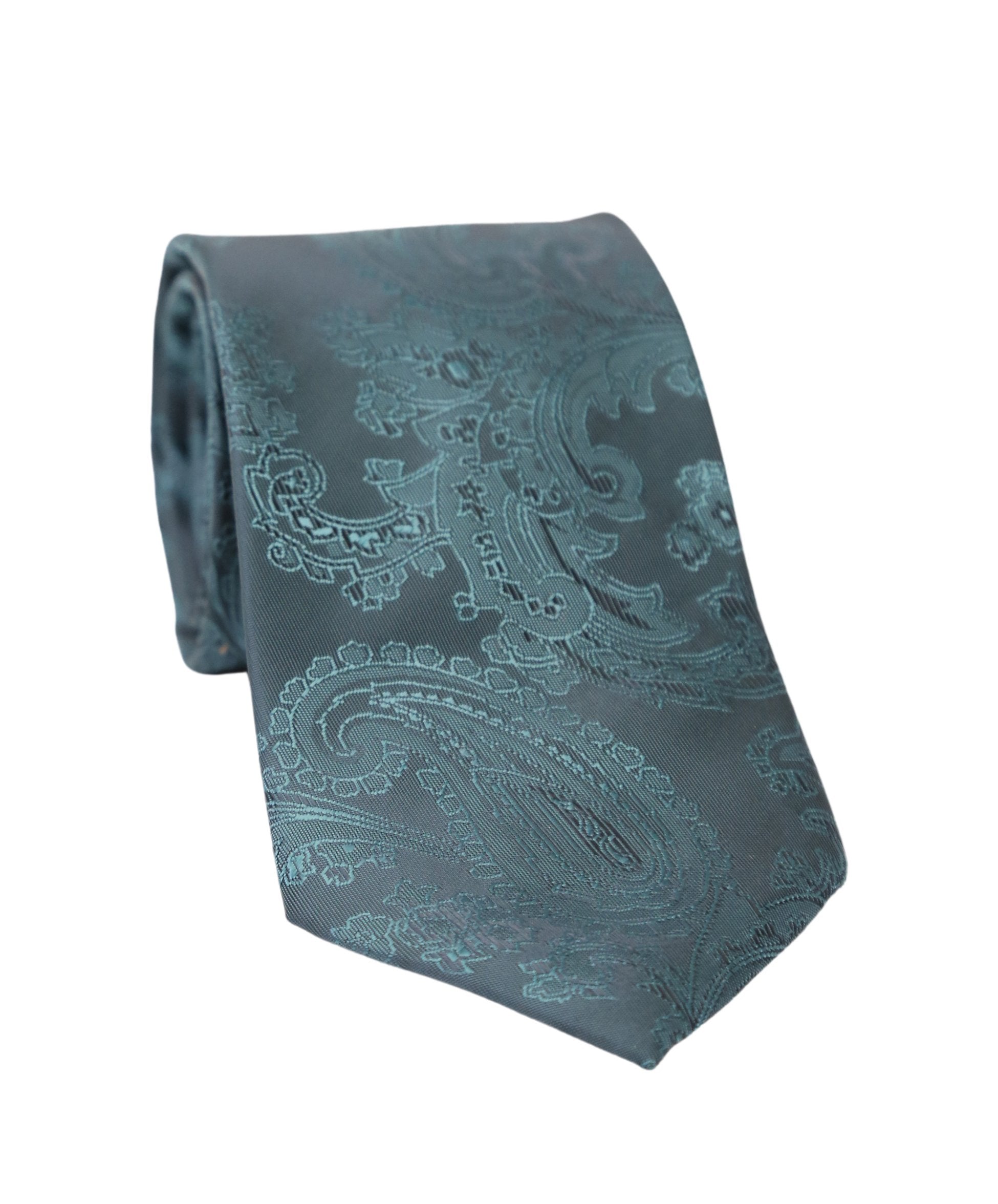 Men's Paisley Tie Cufflink Set - Green