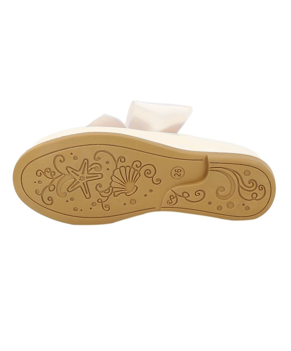 Girls Patent Flat Mary Jane Shoes - ELENA - Pearl Ivory