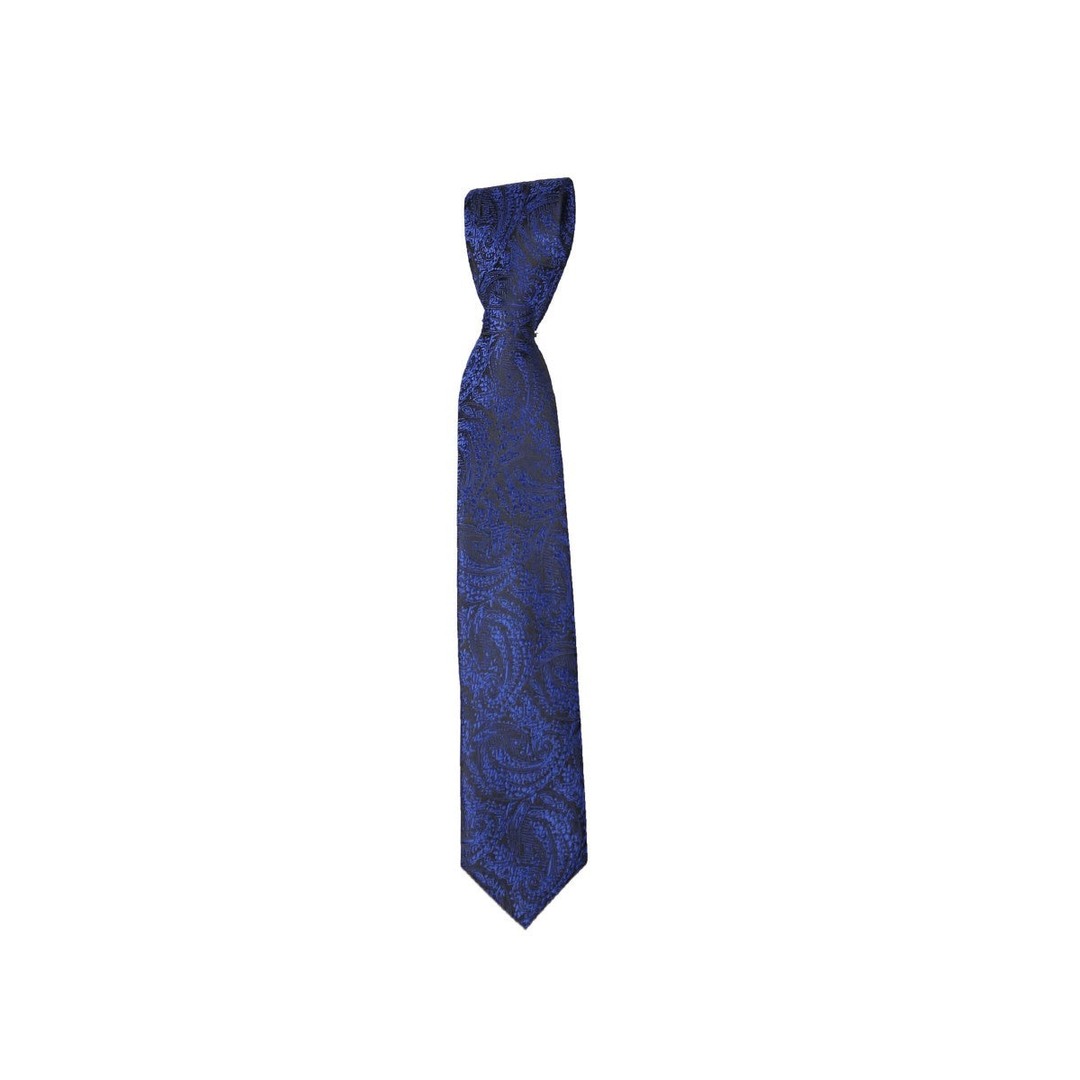 Boys Paisley Tie and Hanky Set - Blue - Black