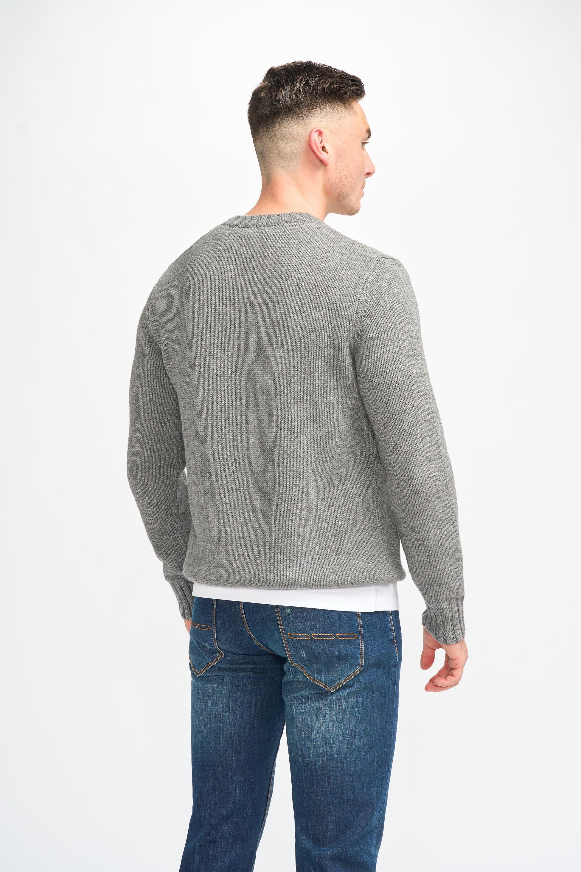 Men’s Classic Knit Pullover Jumper - FARREL - Grey