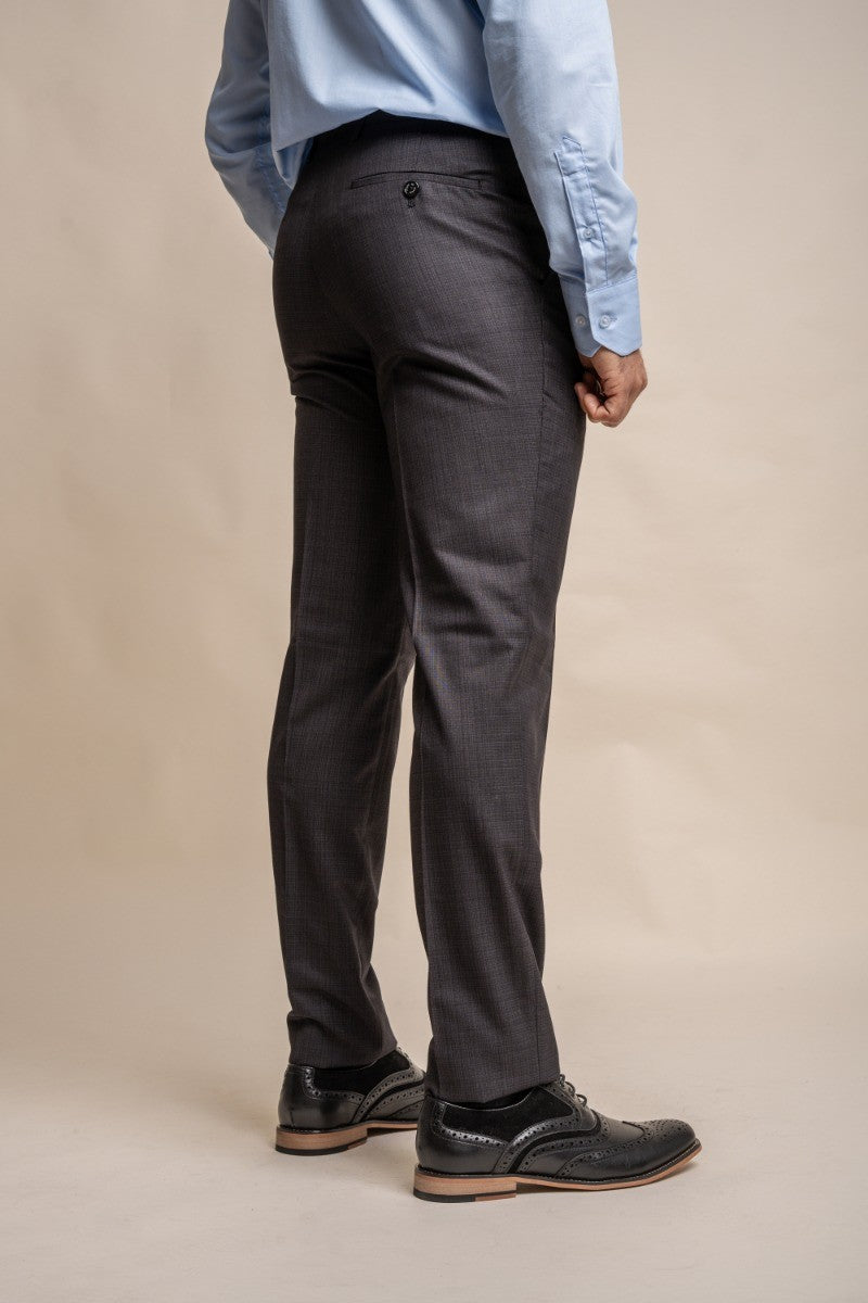 Men's Slim Fit Formal Trousers - SEEBA Graphite - Dark Grey