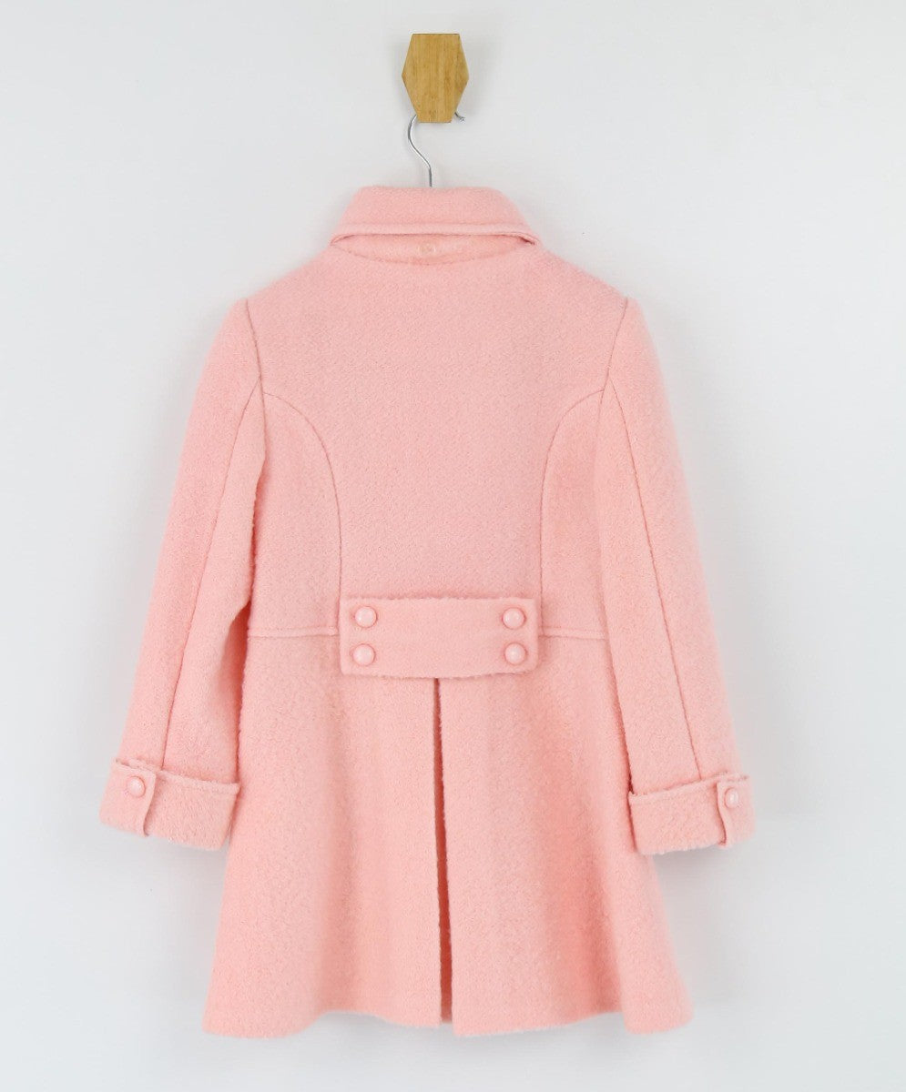 Girls Wool Double-Breasted OverCoat Set - ELIZABETH - Baby Pink