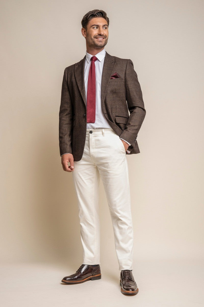 Men's Cotton Chino Trousers - DAKOTA - Ecru