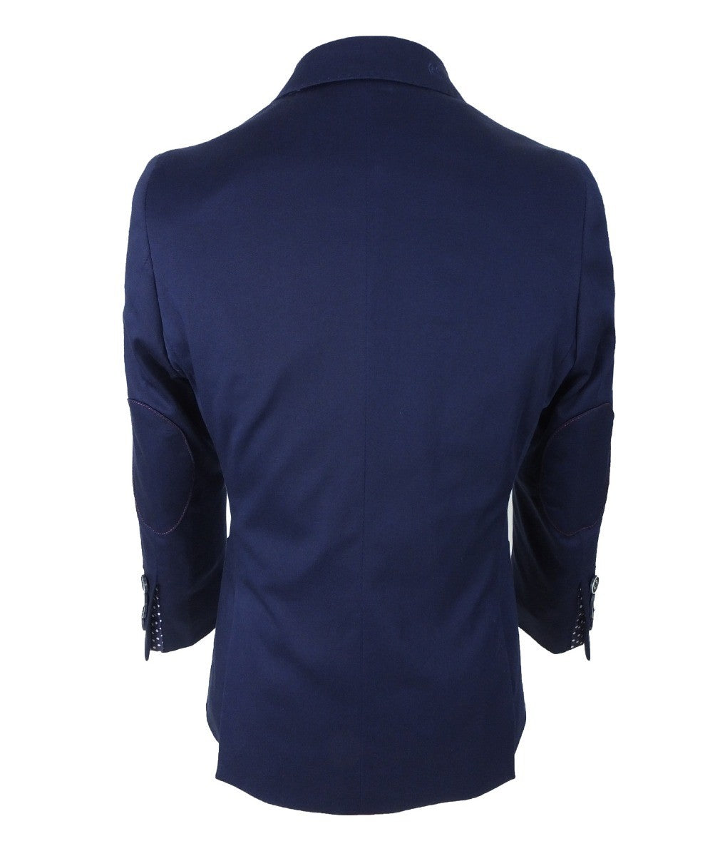 Boys Slim Fit Cotton Blazer - Navy Blue