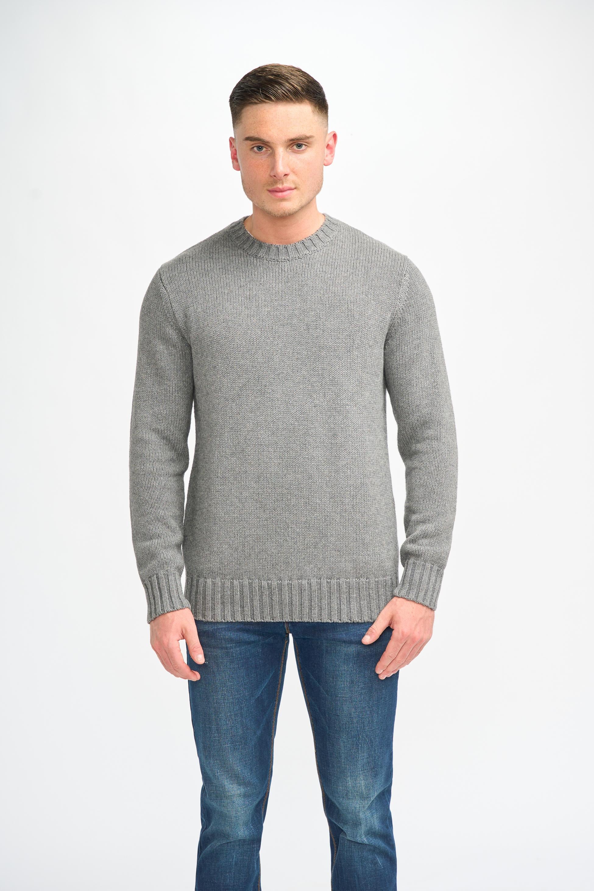 Men’s Classic Knit Pullover Jumper - FARREL - Grey