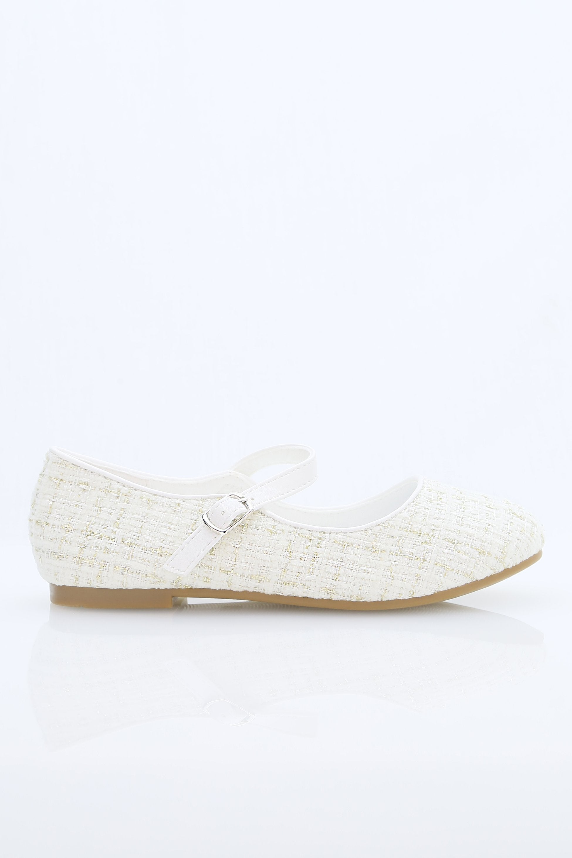 Girls' Tweed Flats Mary Jane Shoes - SUZANNE - Ivory