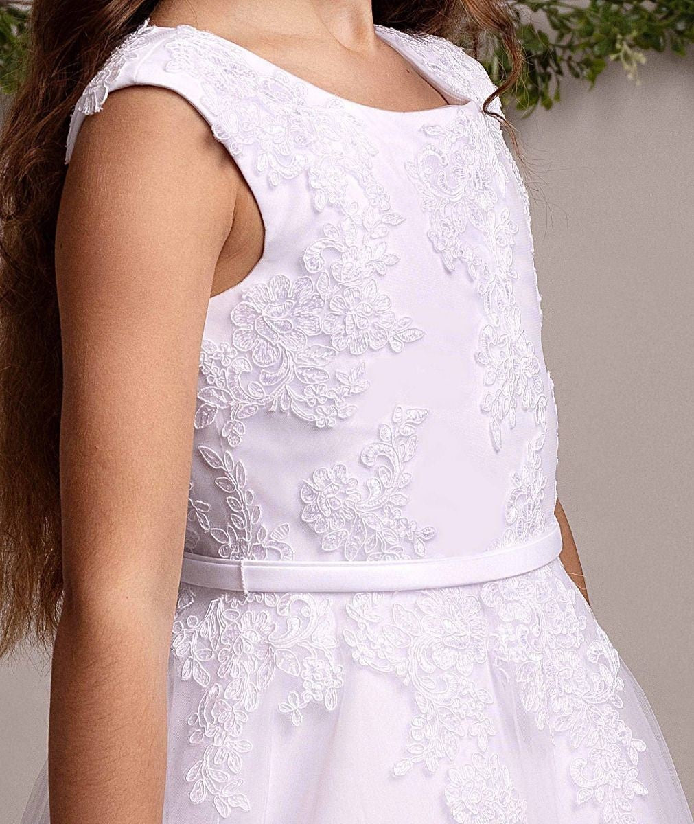 Girls Full-Length White Lace Dress – TIFFANY - White