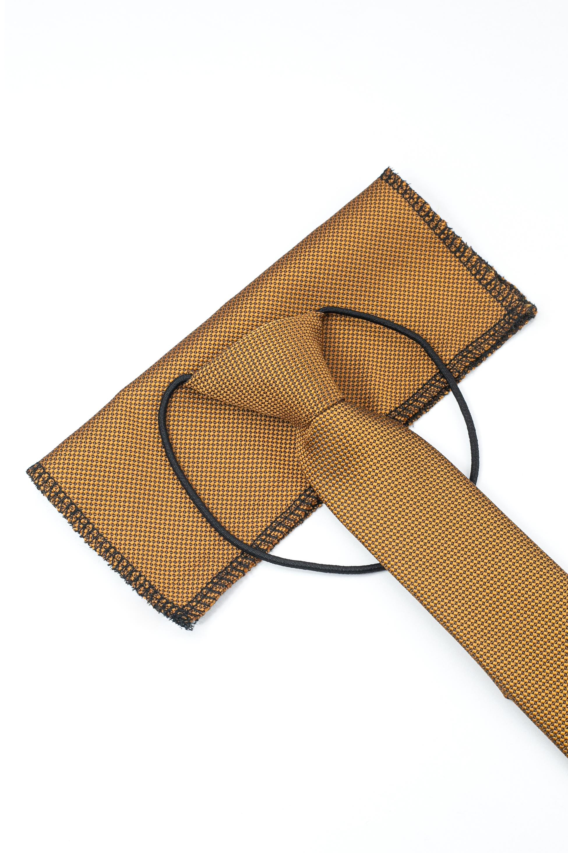 Boys’ Jacquard Tie & Hanky Set with Elastic Strap - Mustard