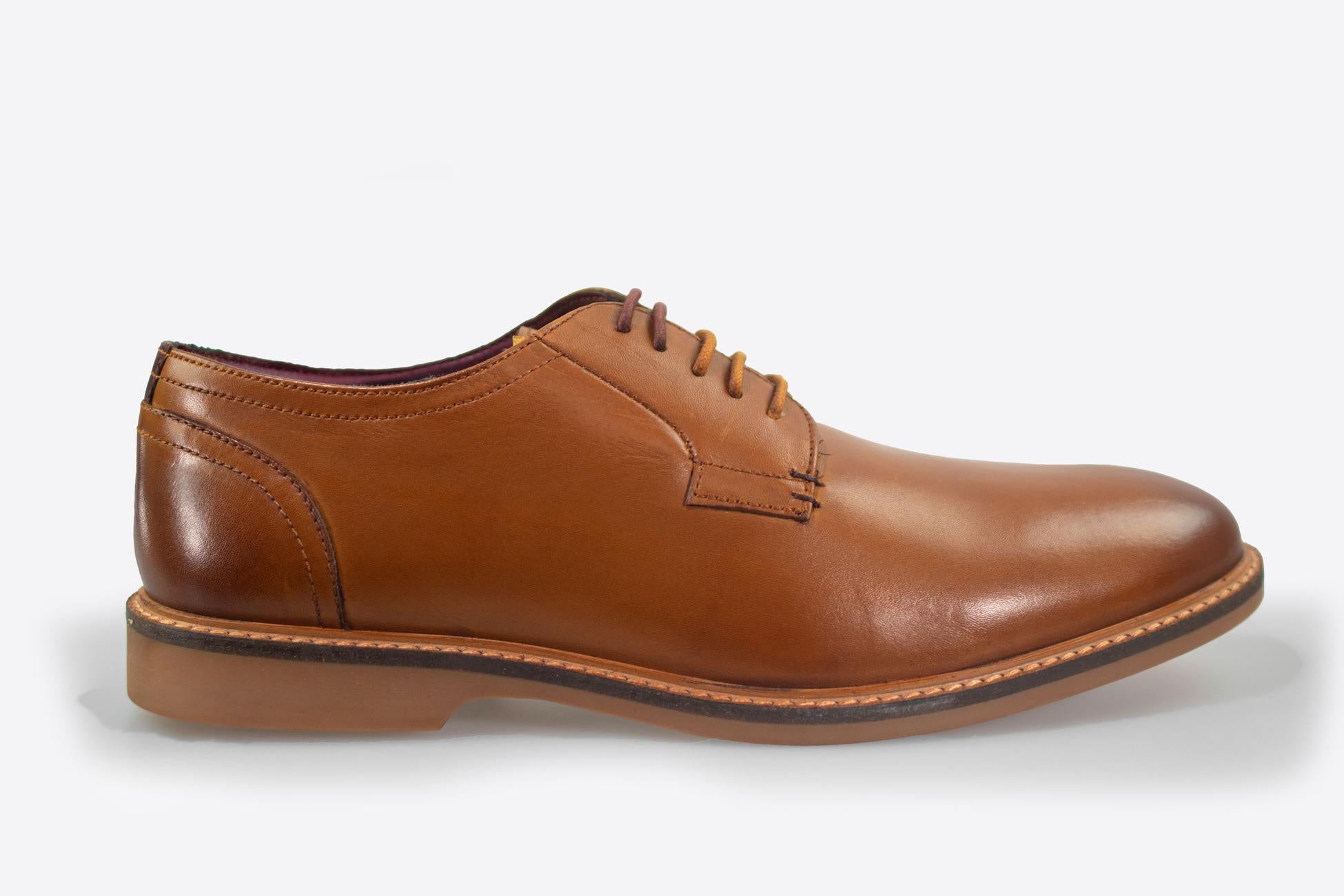 Men's Lace Up Derby Shoes - GOBI - Tan Brown