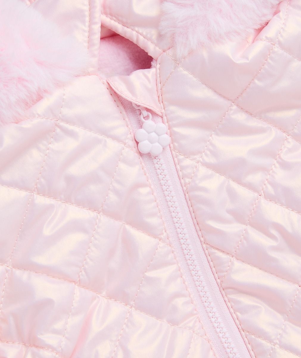 Baby & Girls' Quilted Hooded Puffer Coat - SASHA - Pink