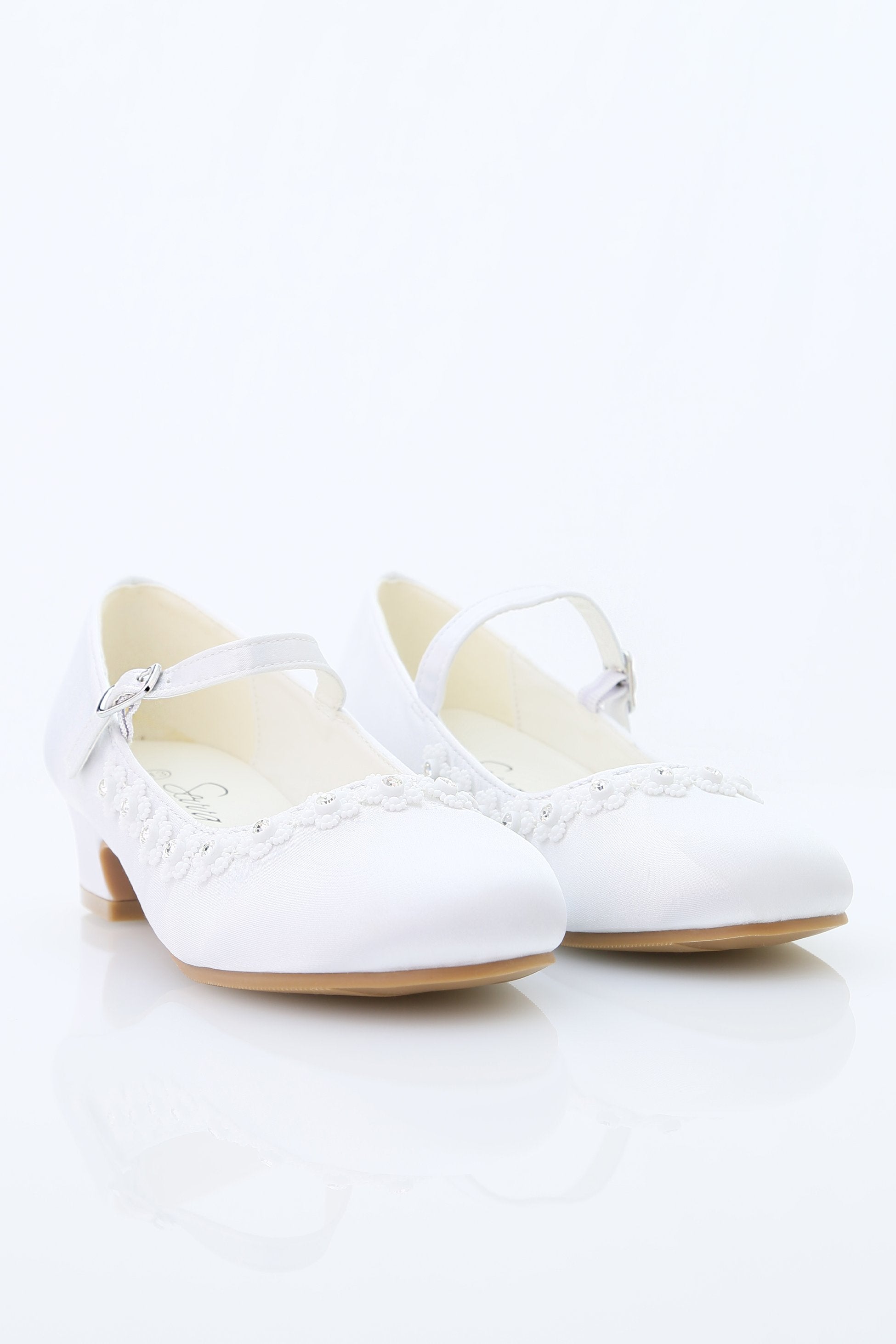 Girls' White Floral lace Mary Jane Shoes - BETTY - White