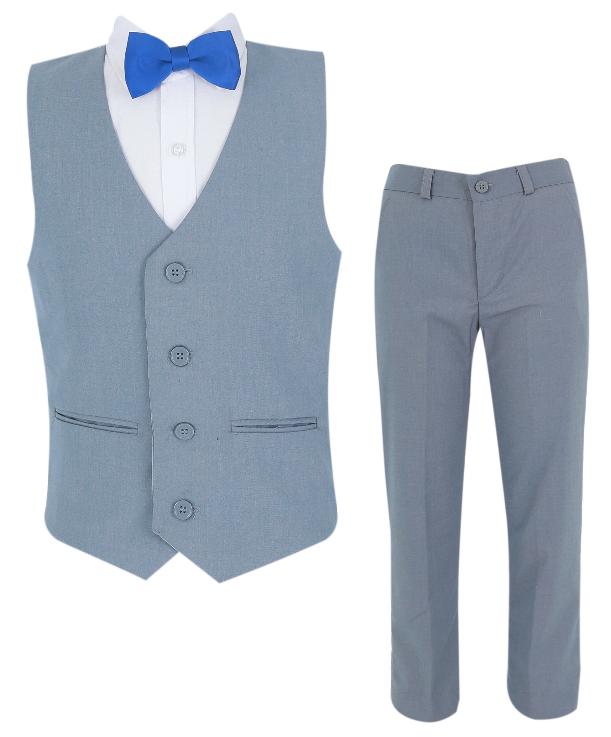 Boys Summer Waistcoat Suit 4 PC Set - Navy Blue