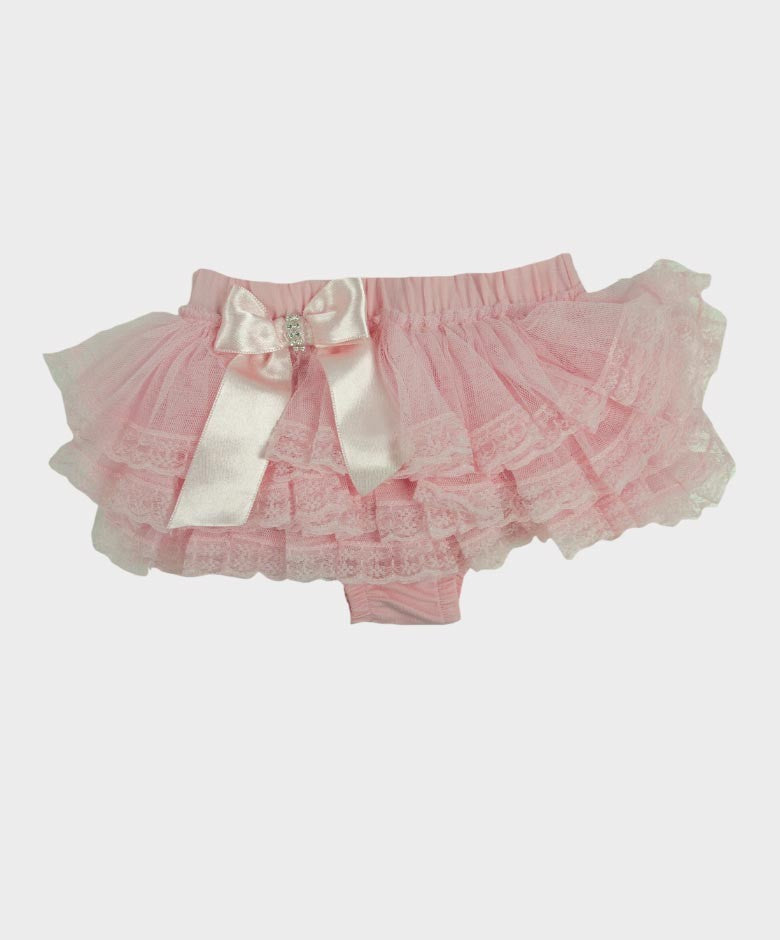 Baby Girls Ruffled Lace  bloomers - Pink