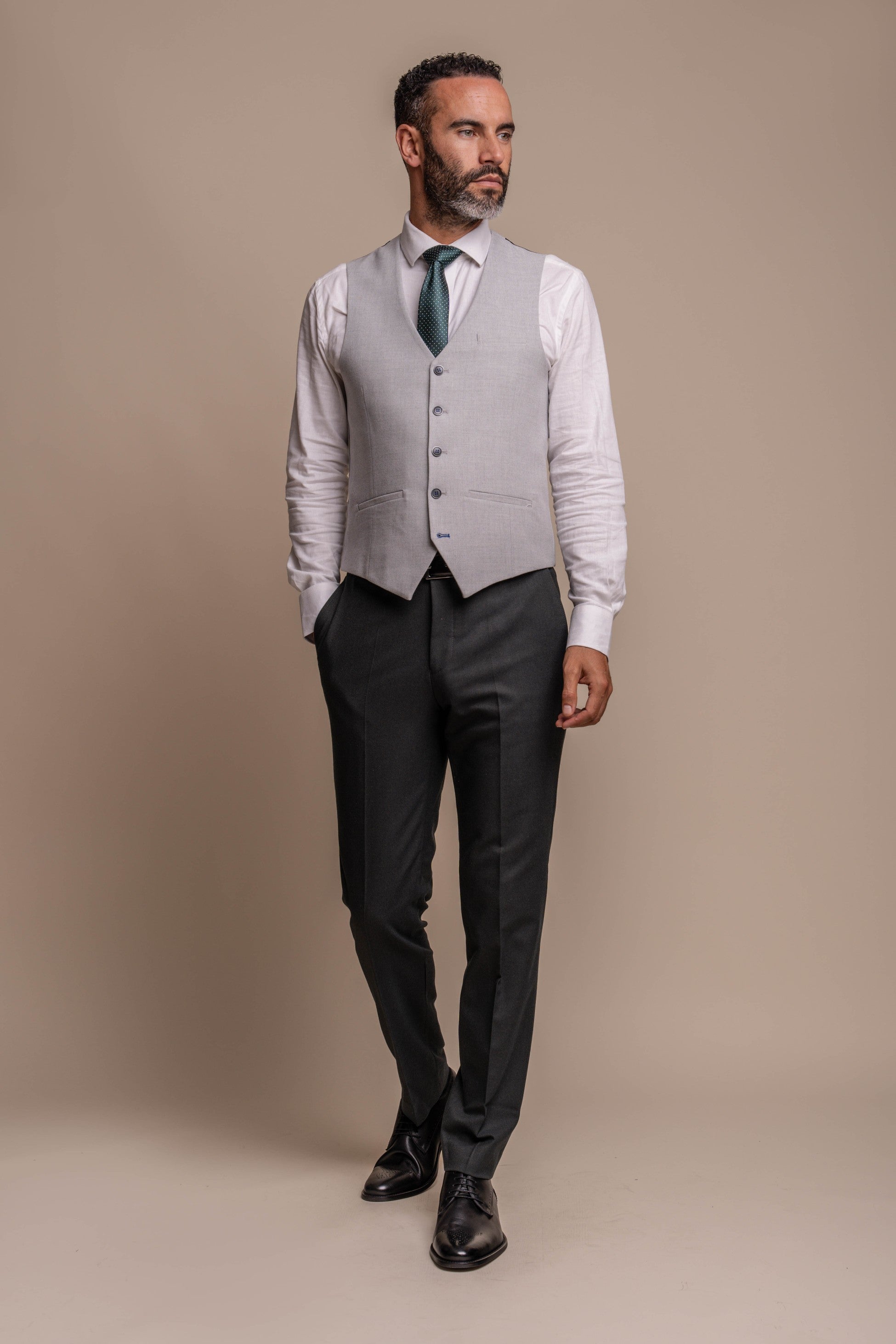 Men's Olive Suit with Ivory Waistcoat - Furious Combined set