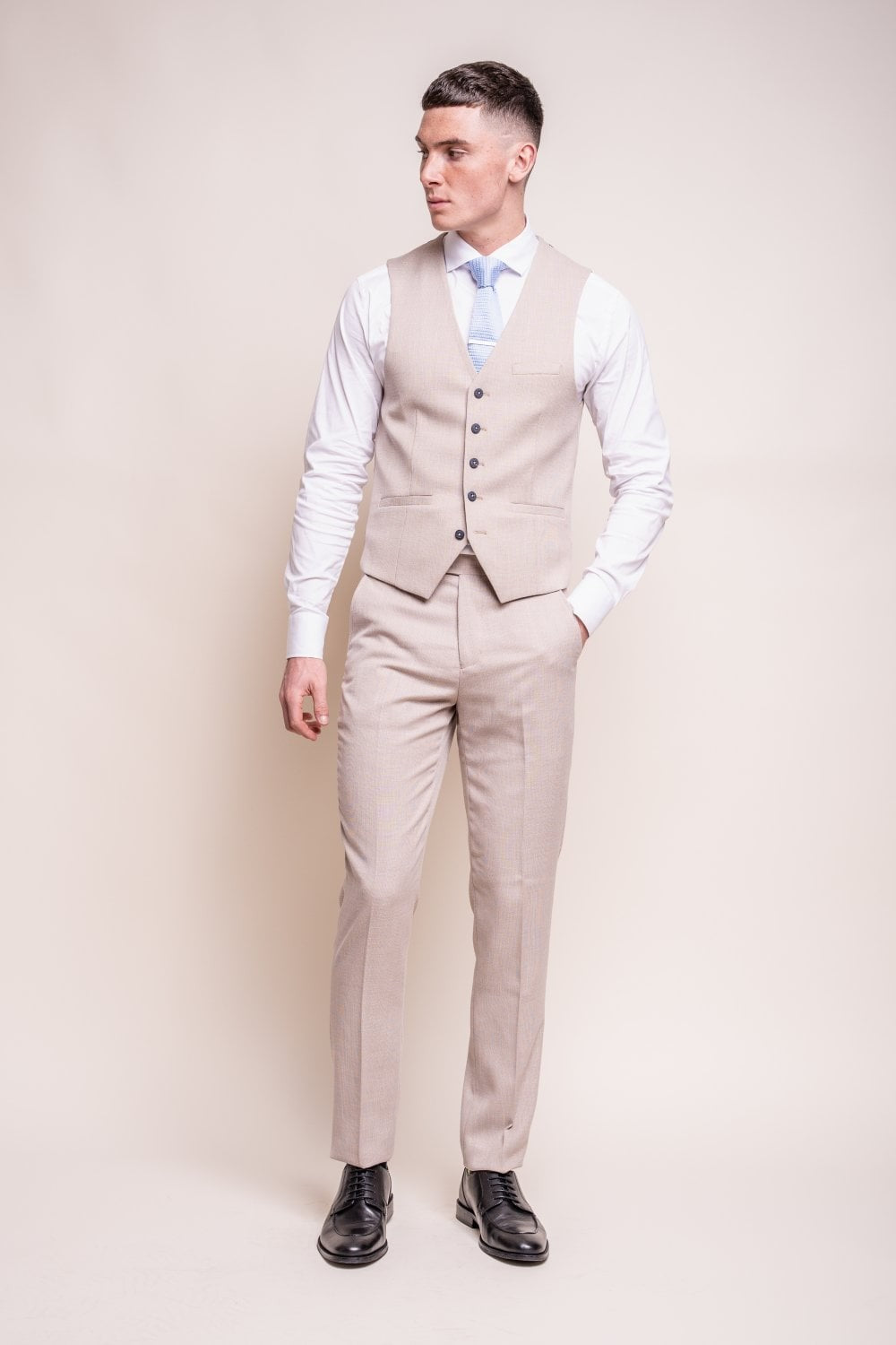 Men's Slim Fit Formal Suit- MIAMI Beige - Beige