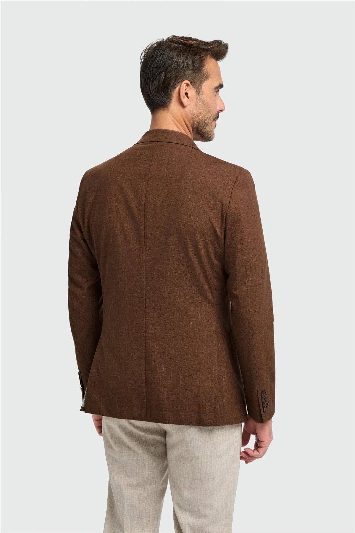 Men’s Rust Brown Cotton Formal Blazer - Edison - Rust Brown