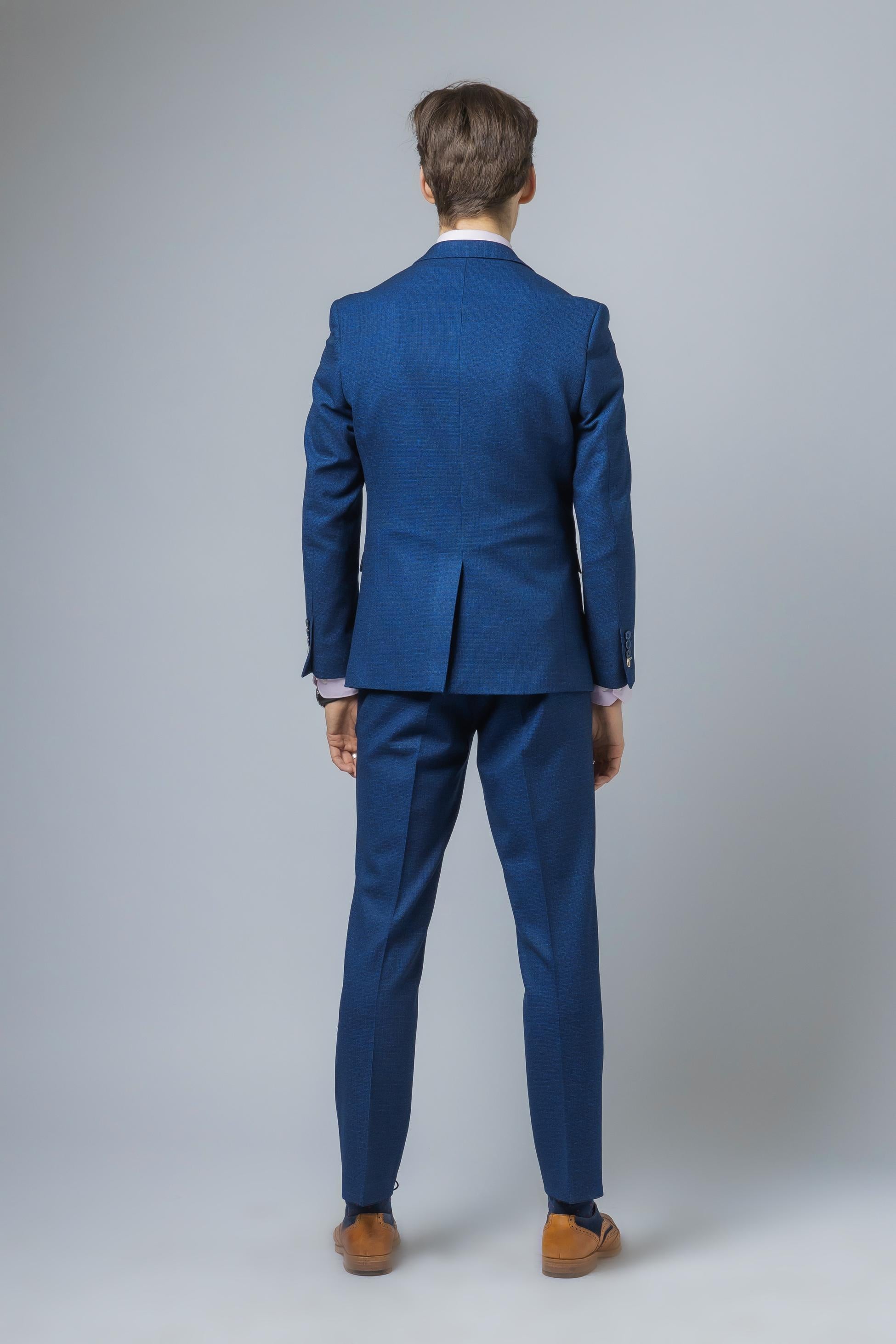 Men's Slim Fit Blue Suit Jacket - MATEO - Indigo Blue