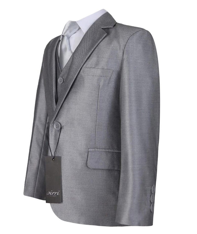 Boys Wedding Silver Suit Set - Light Silver