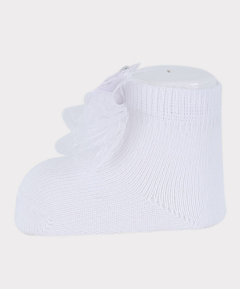 Baby Girls Headband and Socks Set - White