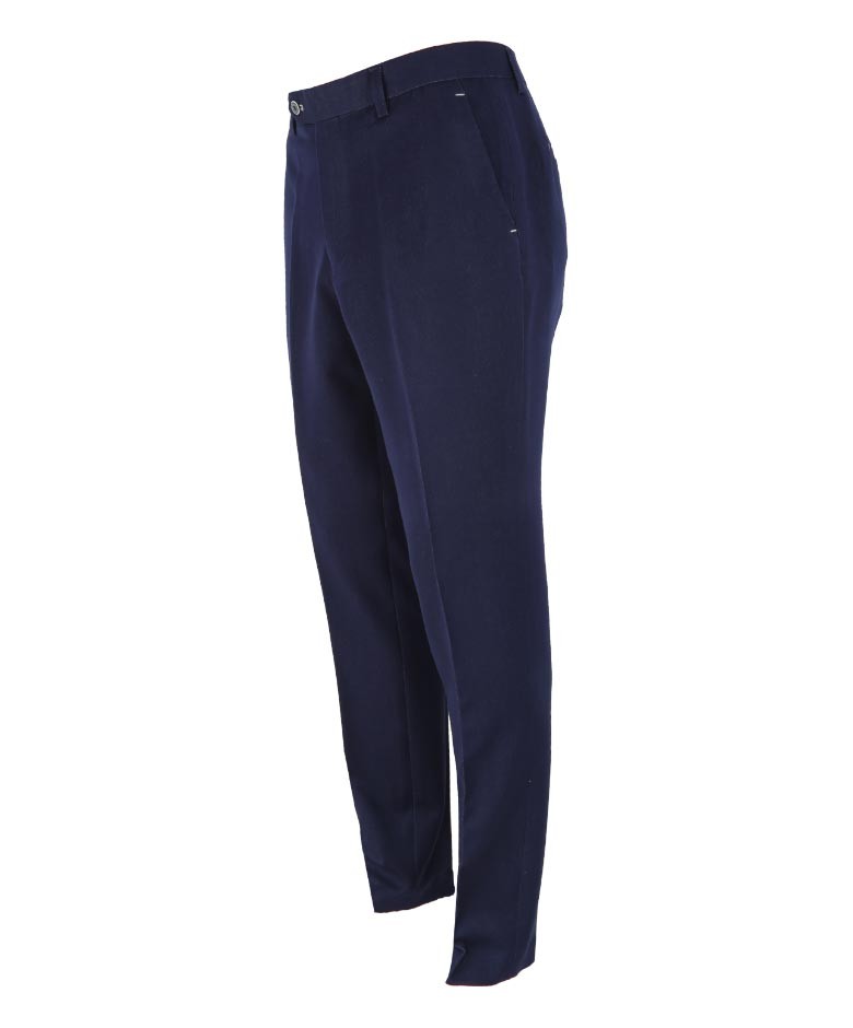 Men's Denim Look Stretch Slim Fit Trousers - FABIAN - Navy Blue