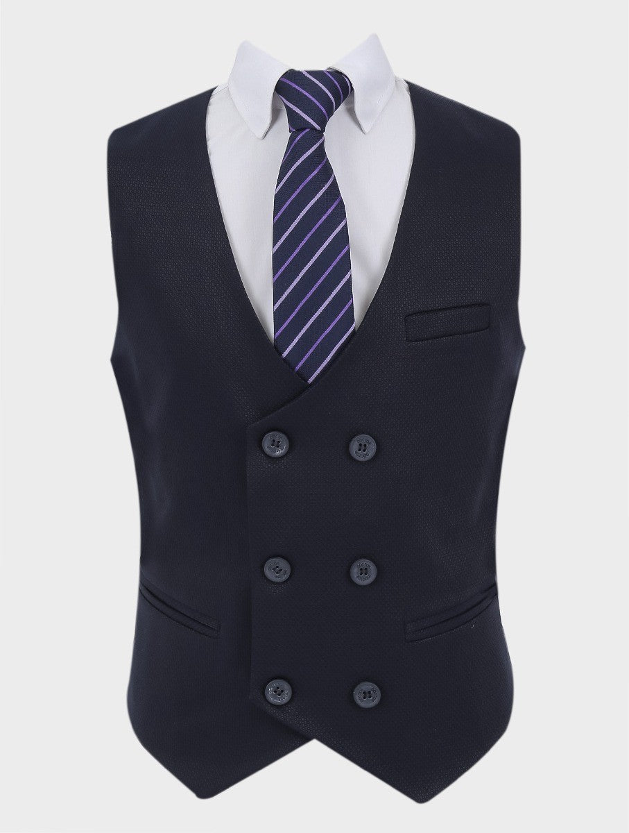 Boys Slim Fit Formal Suit - Navy Blue