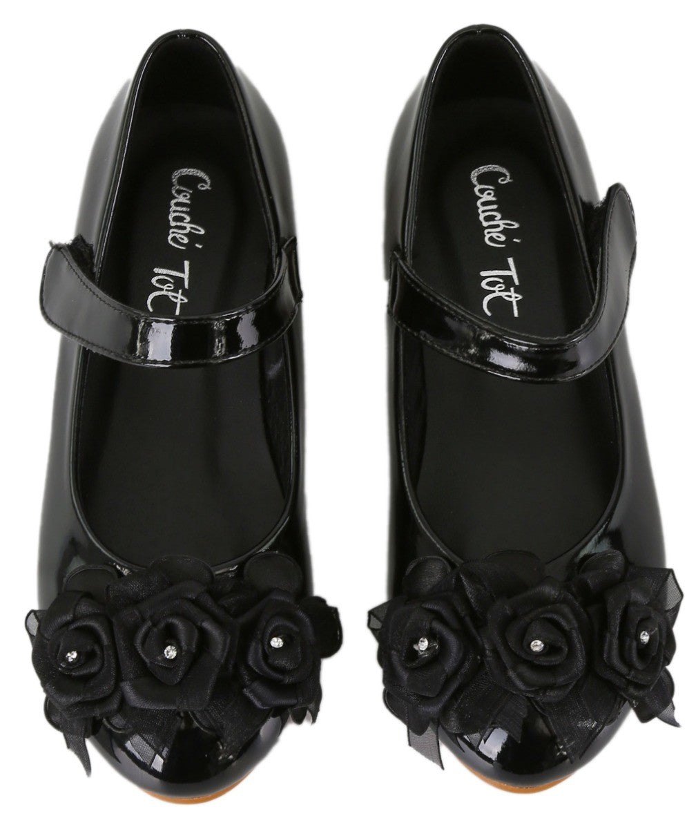 Flower Girls Mary Jane Formal Patent Shoes - Black