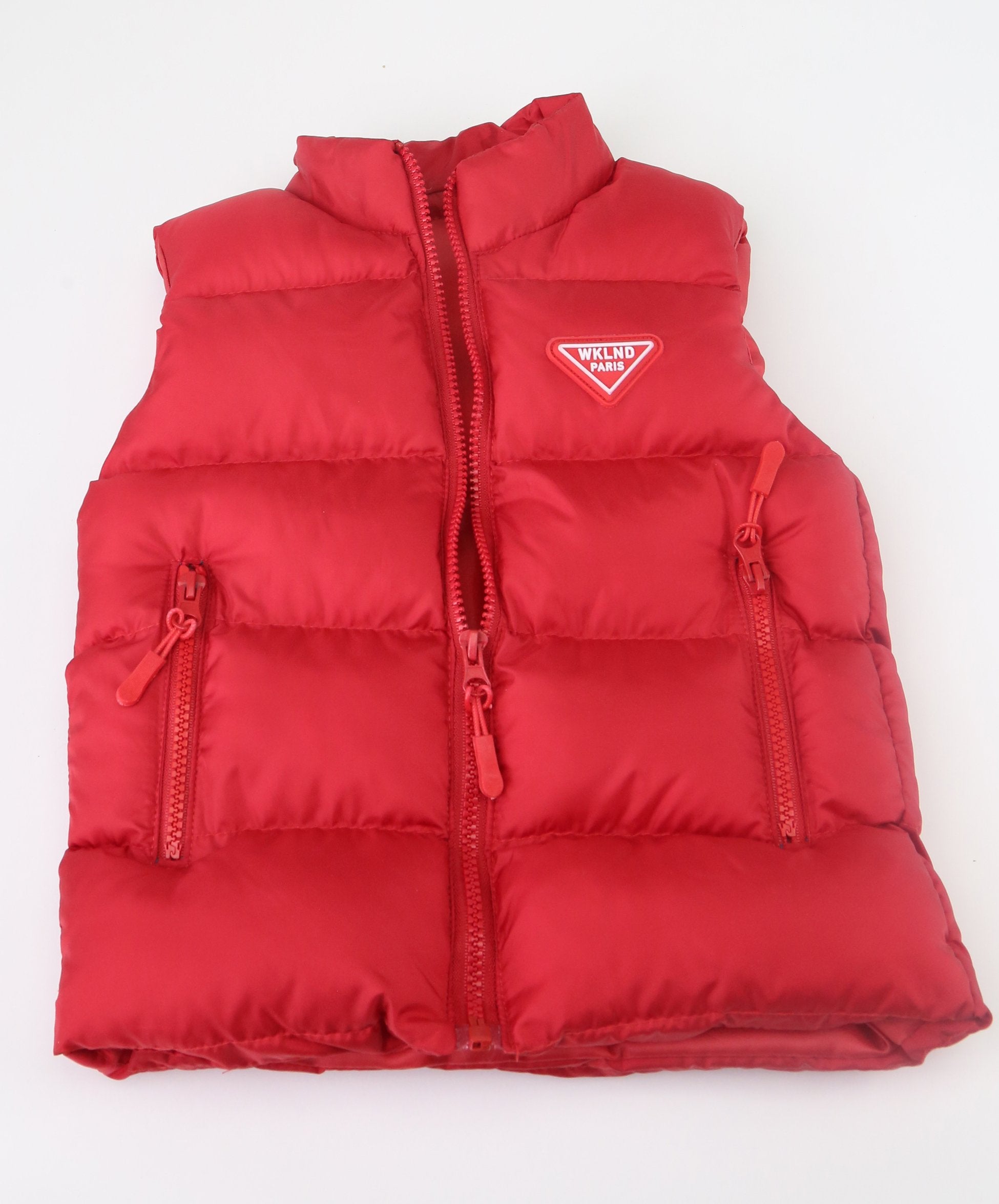 Girls Sleeveless Padded Puffer Gilet - Red