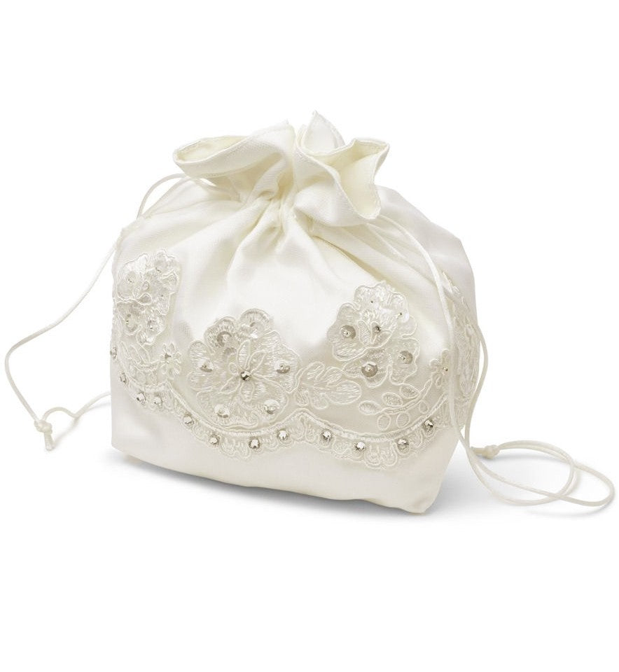 Girls Lace and Beads Dolly Bag – MB1903 - Ivory