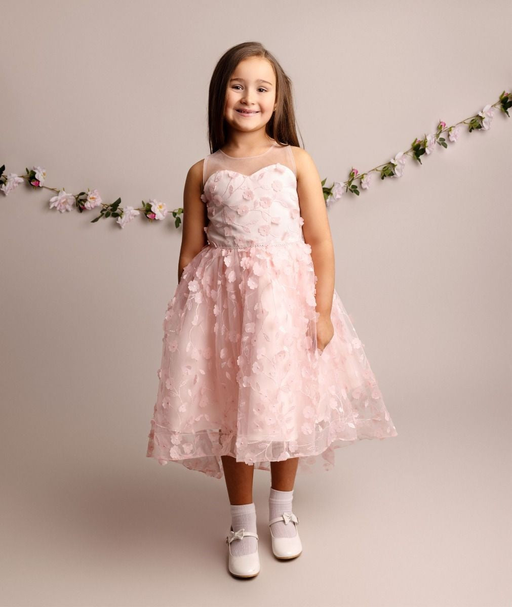 Floral Dress for Girls - COURTNEY - Pink