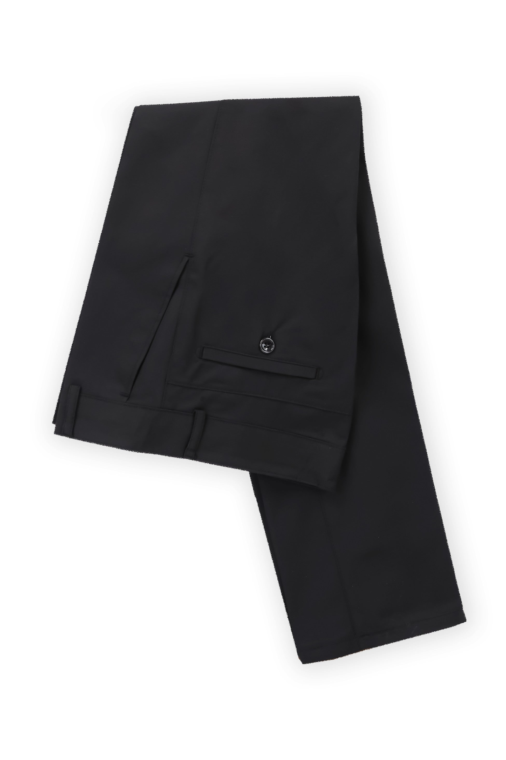 Boys Comfort Fit Flat-Front Black Trousers - Black