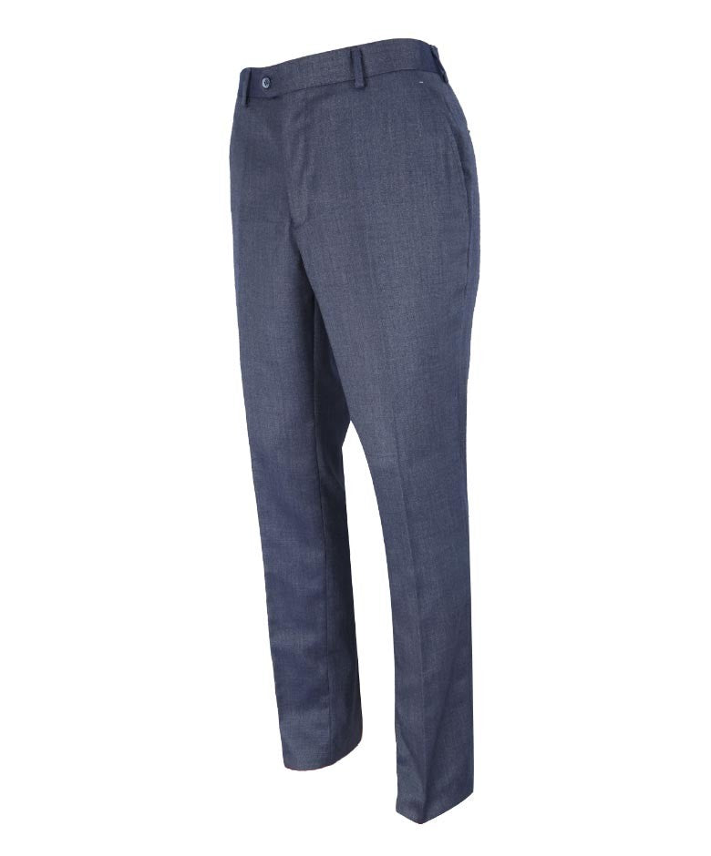 Men's Slim Fit Smart Trousers - STEELE Blue - Steel Blue