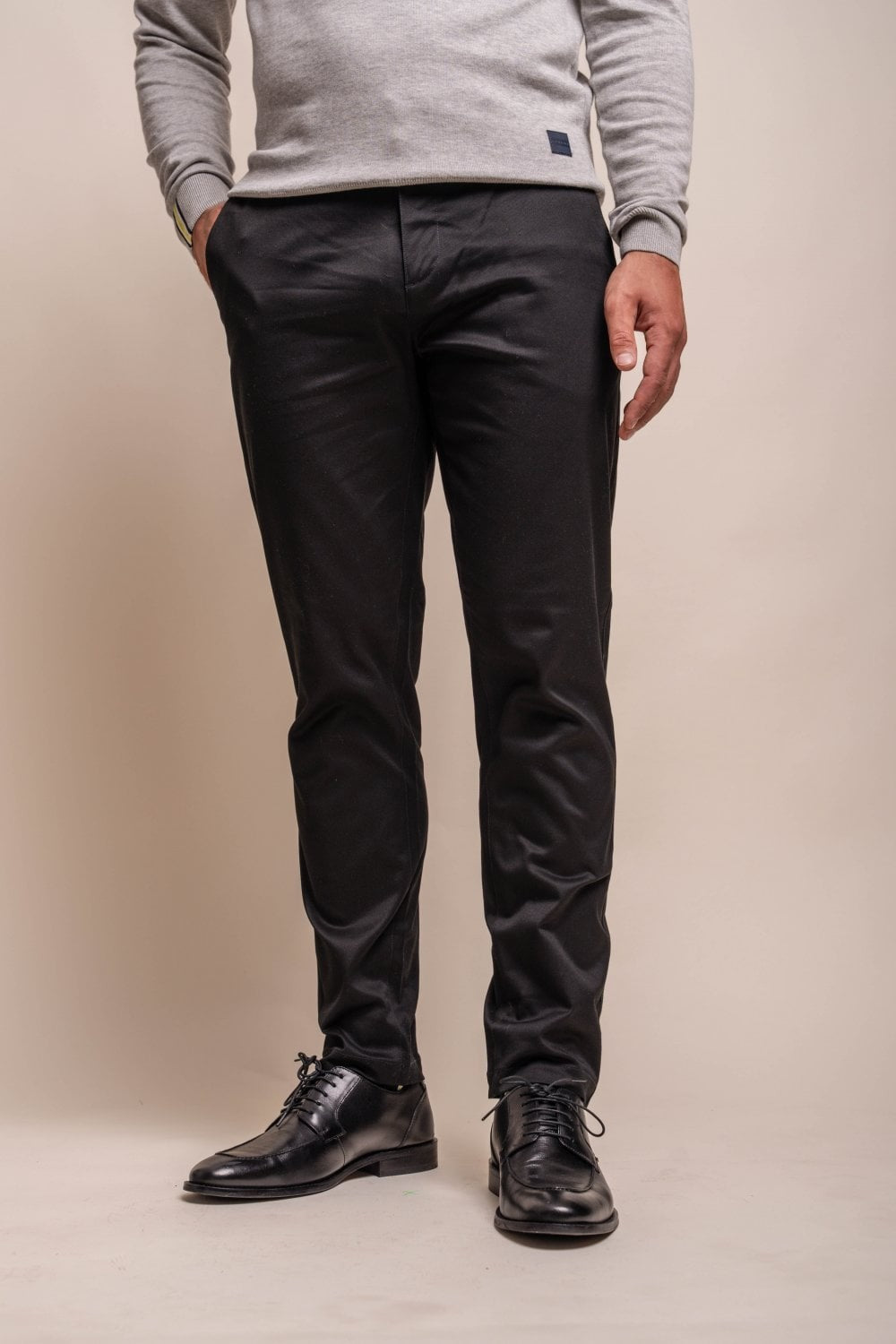 Men's Cotton Chino Trousers - DAKOTA - Black