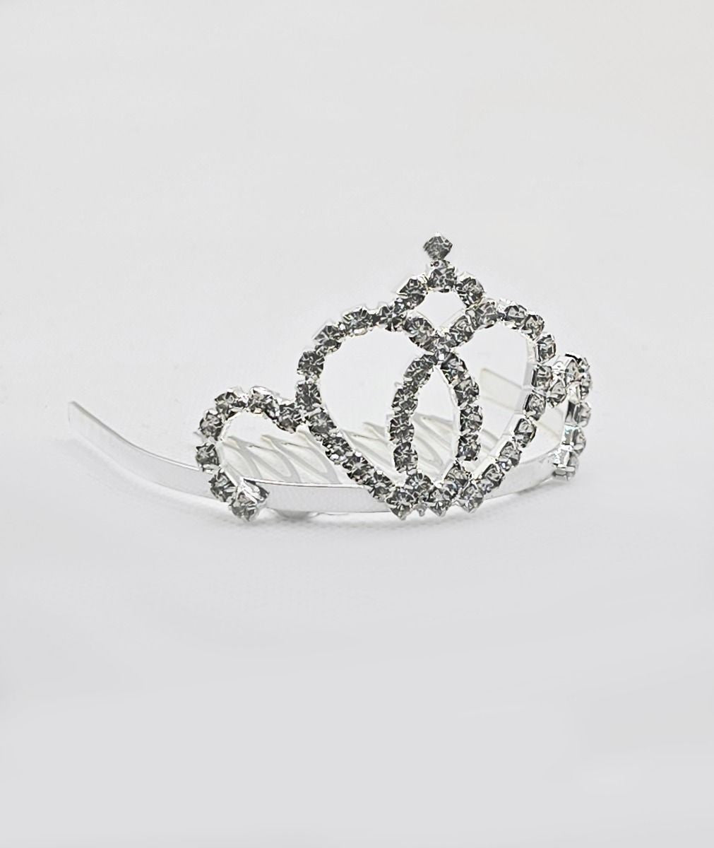 Girls Sparkling Silver Crystal Tiara Crown