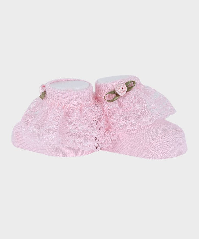 Baby Girls Headband and Socks Set - Pink