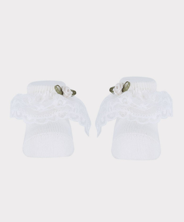 Baby Girls Headband and Socks Set - Ivory