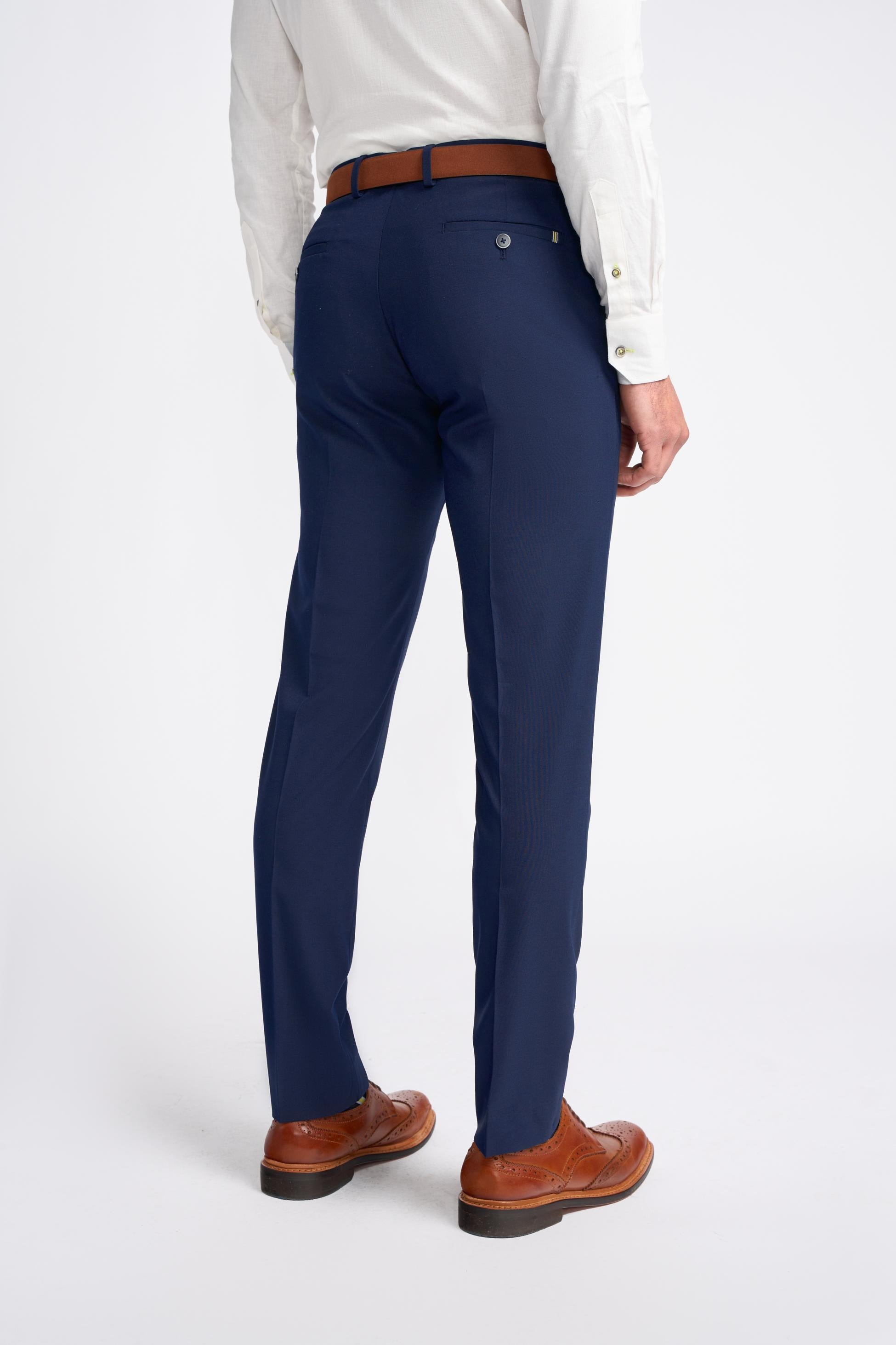 Men’s Wool Mix Slim Fit Trousers – VICTORIOUS - Navy Blue