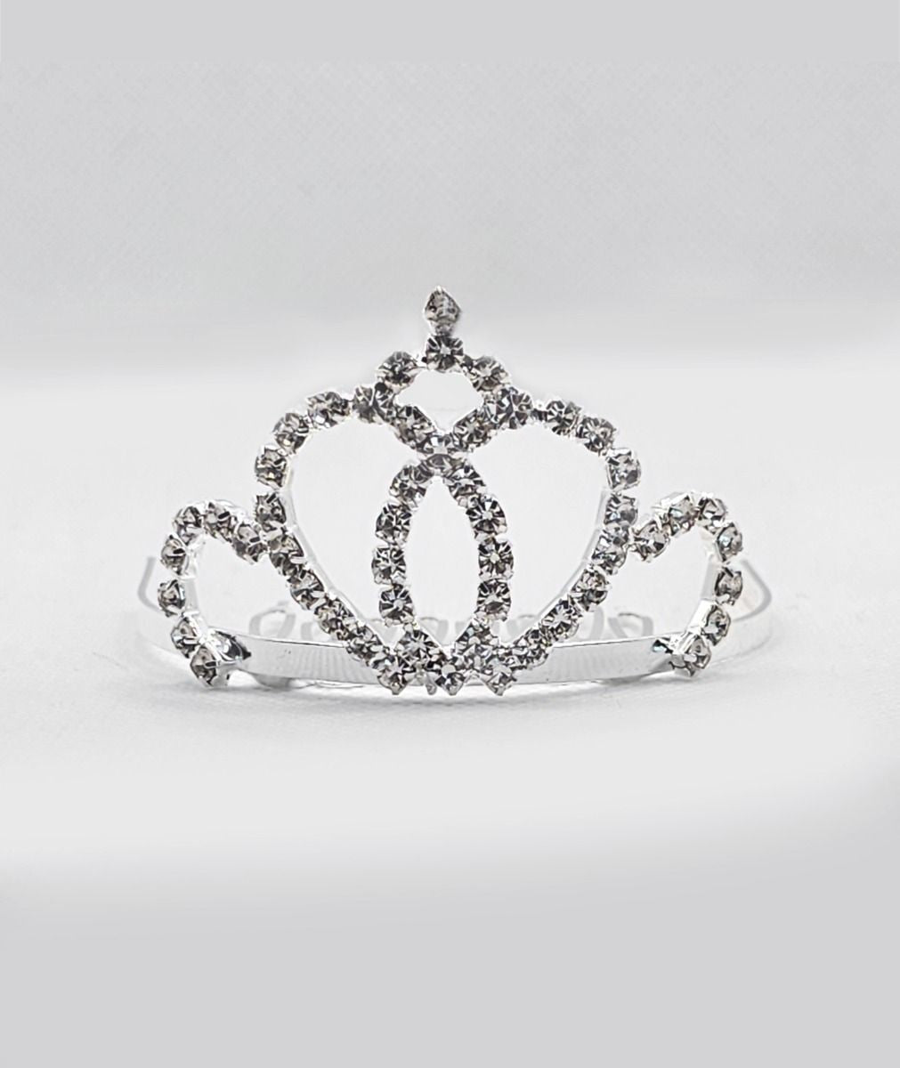 Girls Sparkling Silver Crystal Tiara Crown