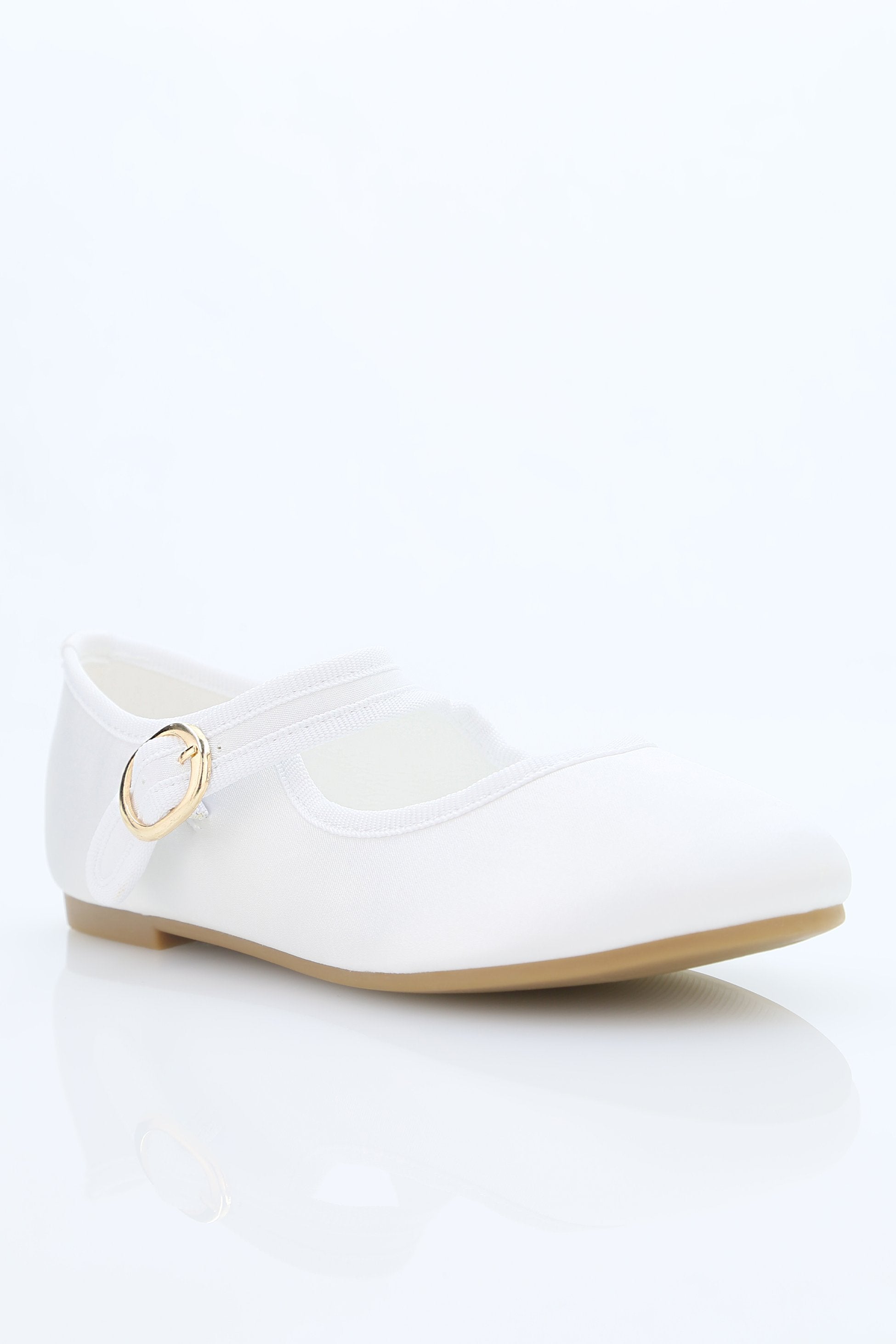 Girls' Communion Satin Mary Jane Shoes - HANA - Ivory