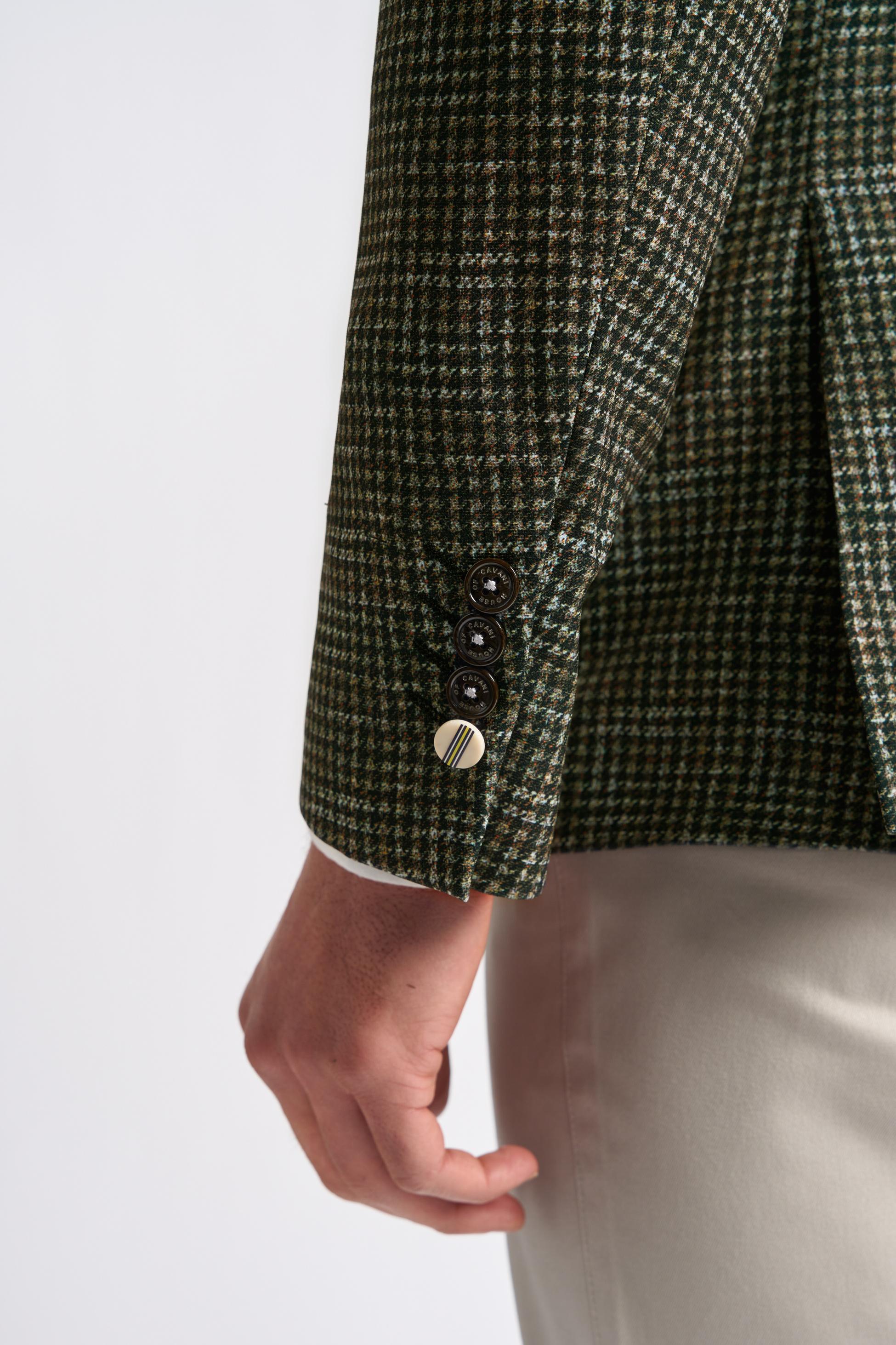 Men’s Tweed Houndstooth Forest Green Blazer - RIVA - Forest Green