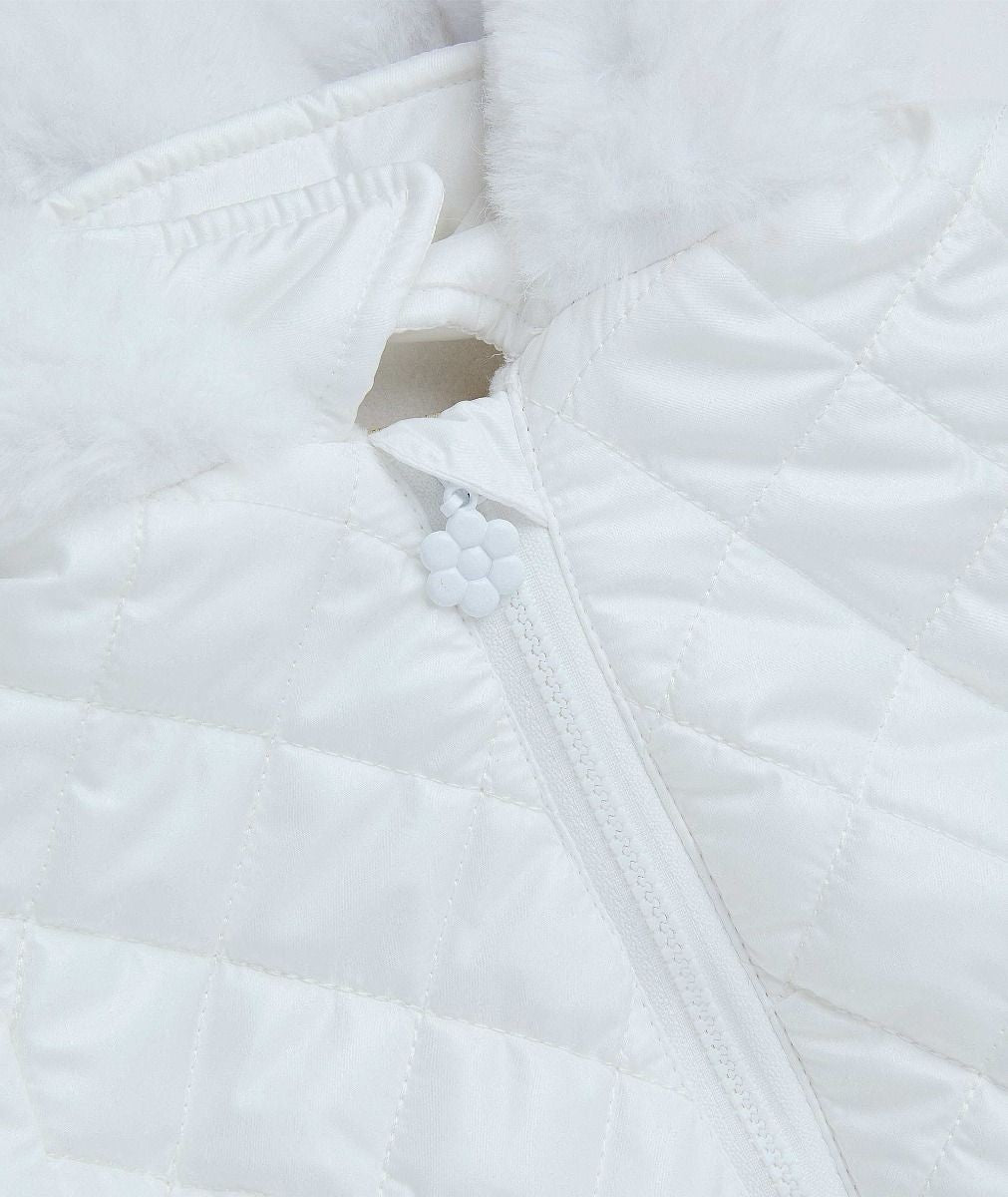 Baby & Girls' Quilted Hooded Puffer Coat - SASHA - White